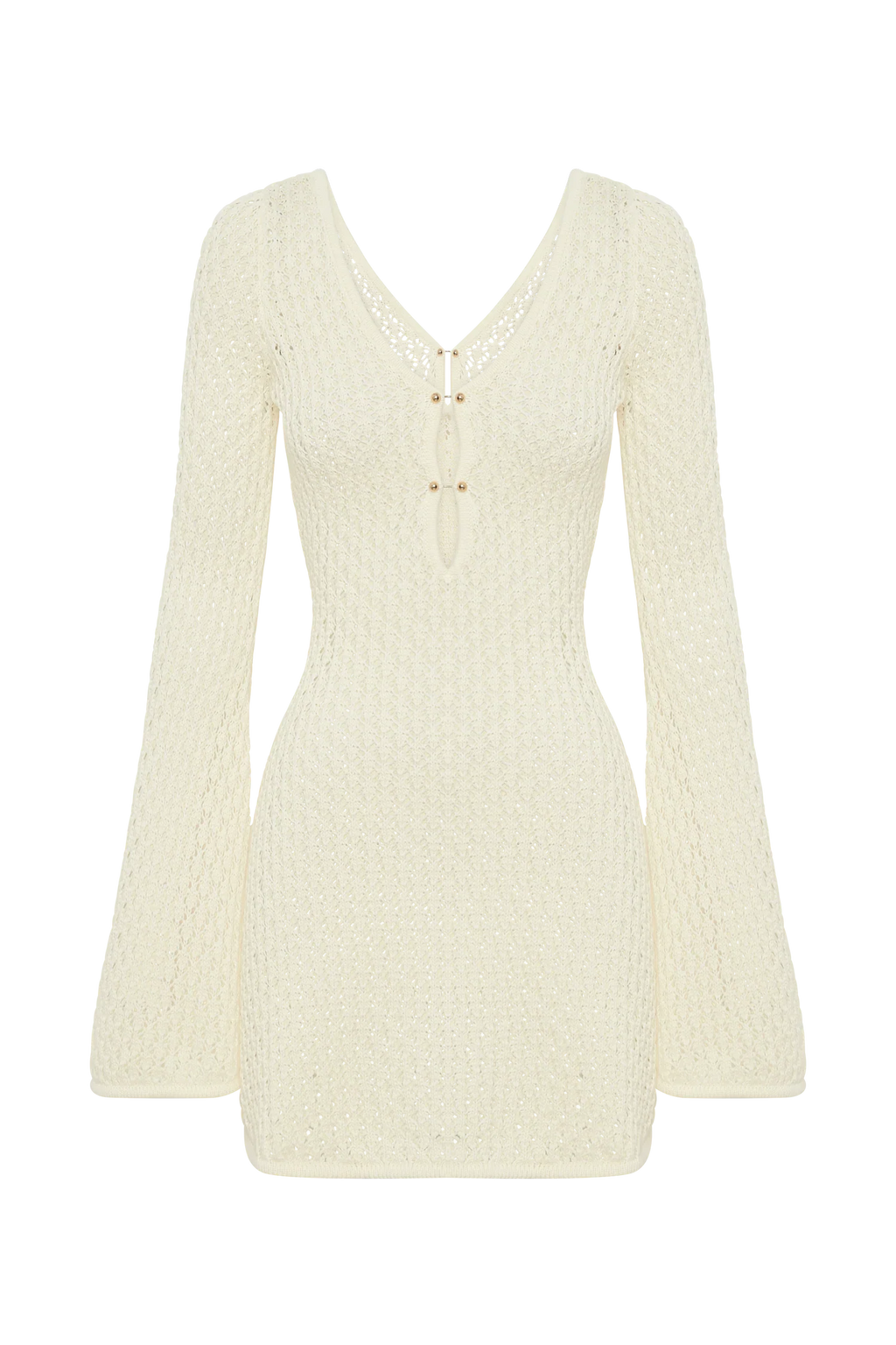 Kayleigh Crochet Knit Mini Dress - White