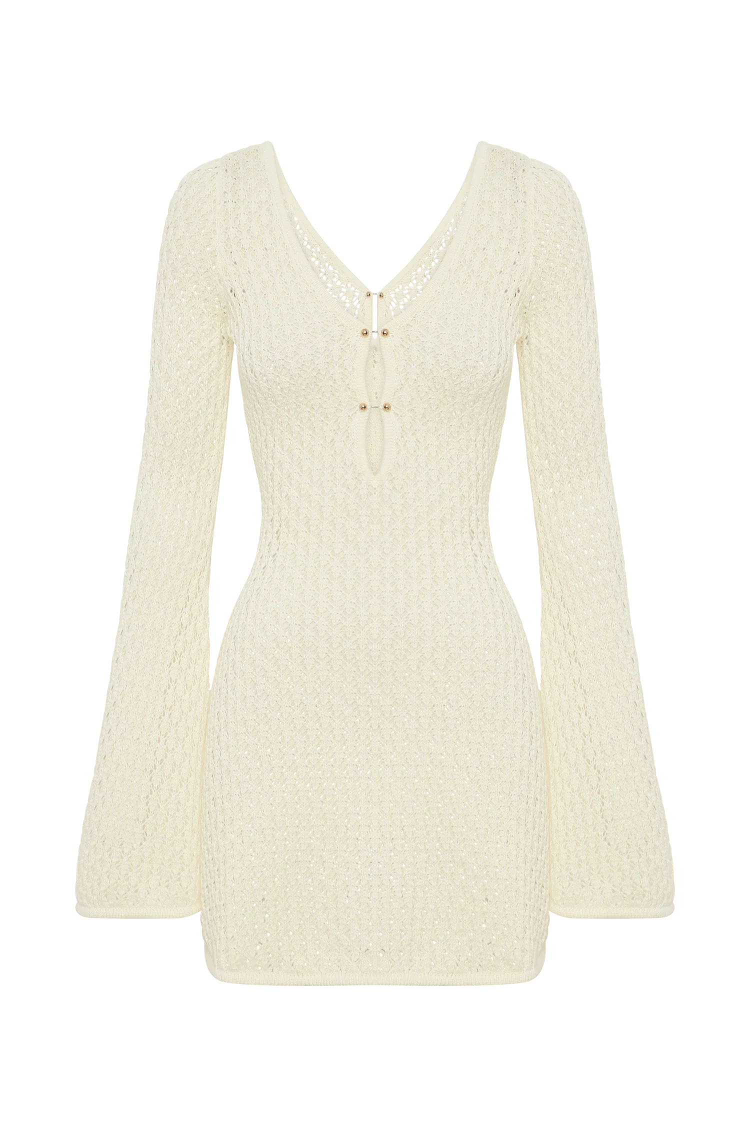 Kayleigh Crochet Knit Mini Dress - White