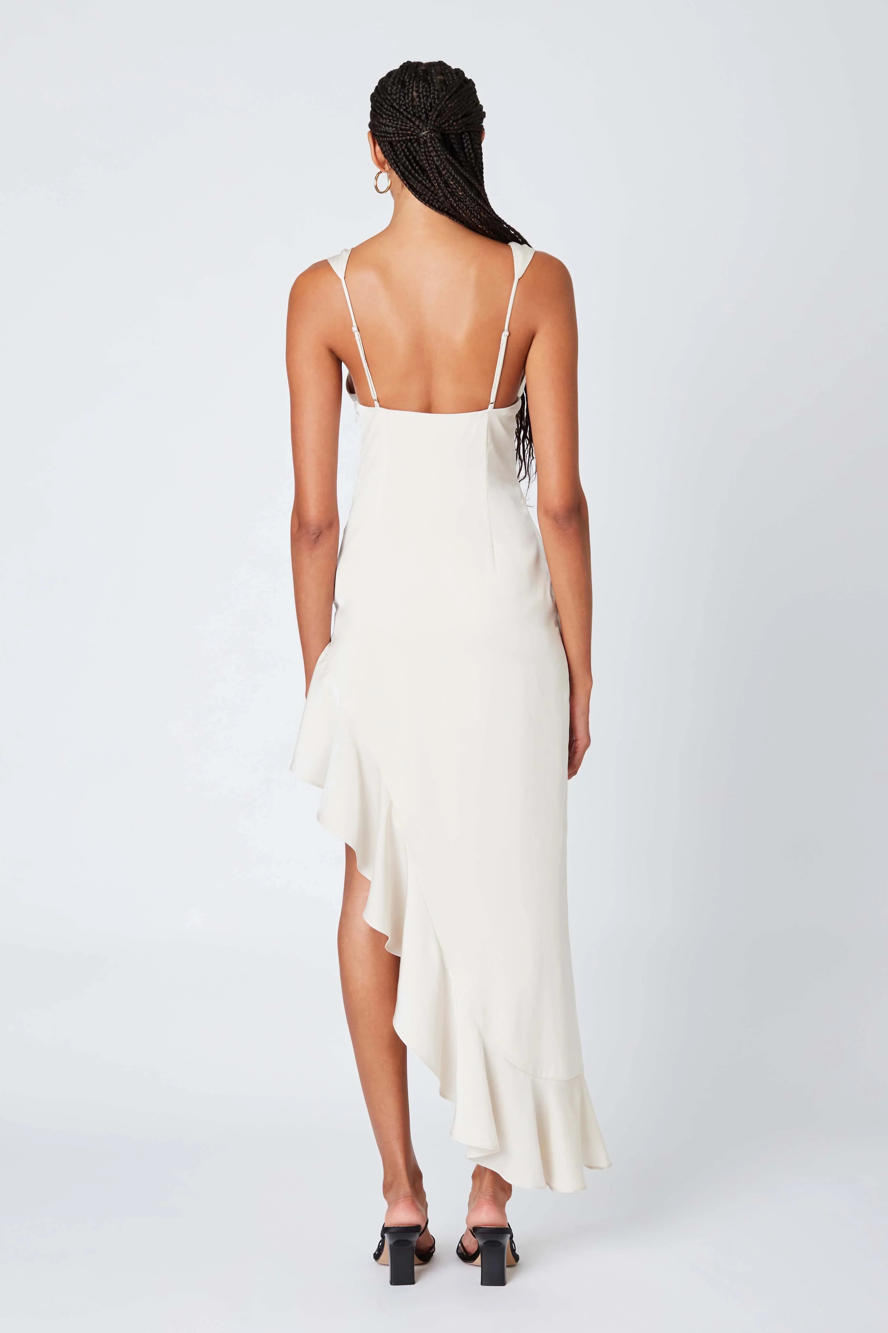 Satin High-low Midi Dress