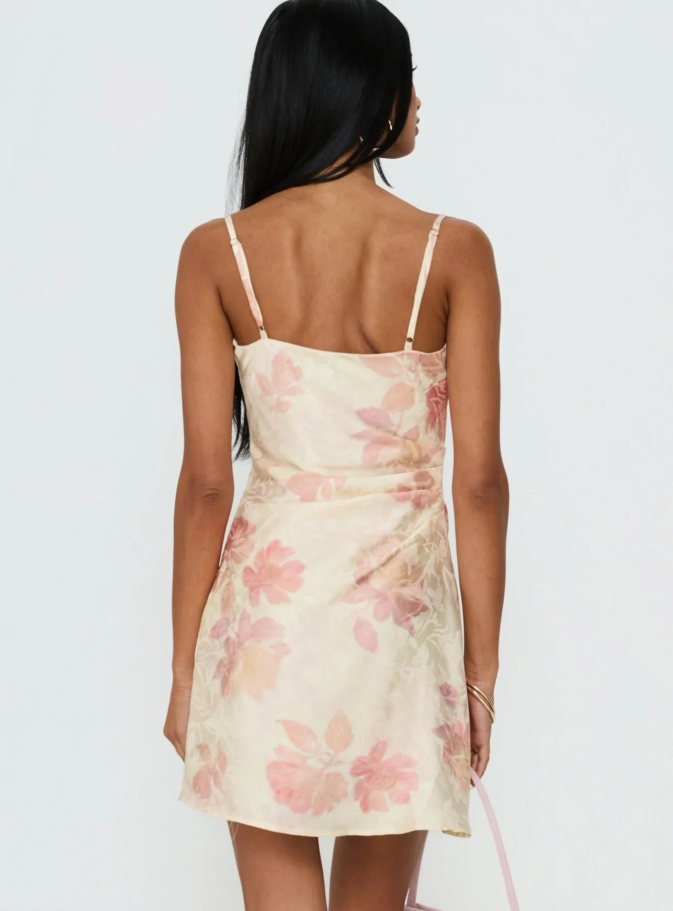 Mienna Cowl Neck Mini Dress Yellow / Pink Floral