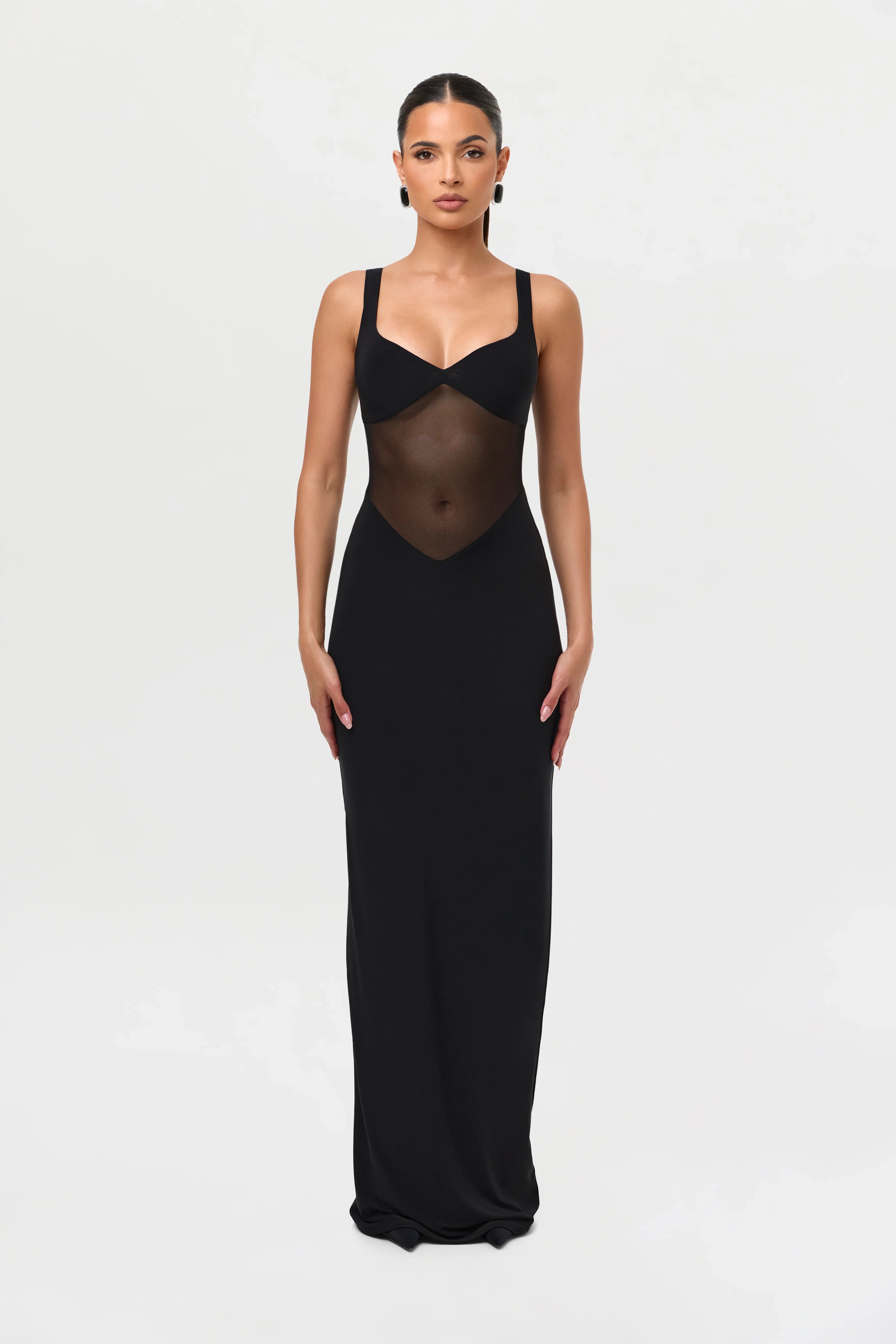 Hourglass Mesh Contrast Dress