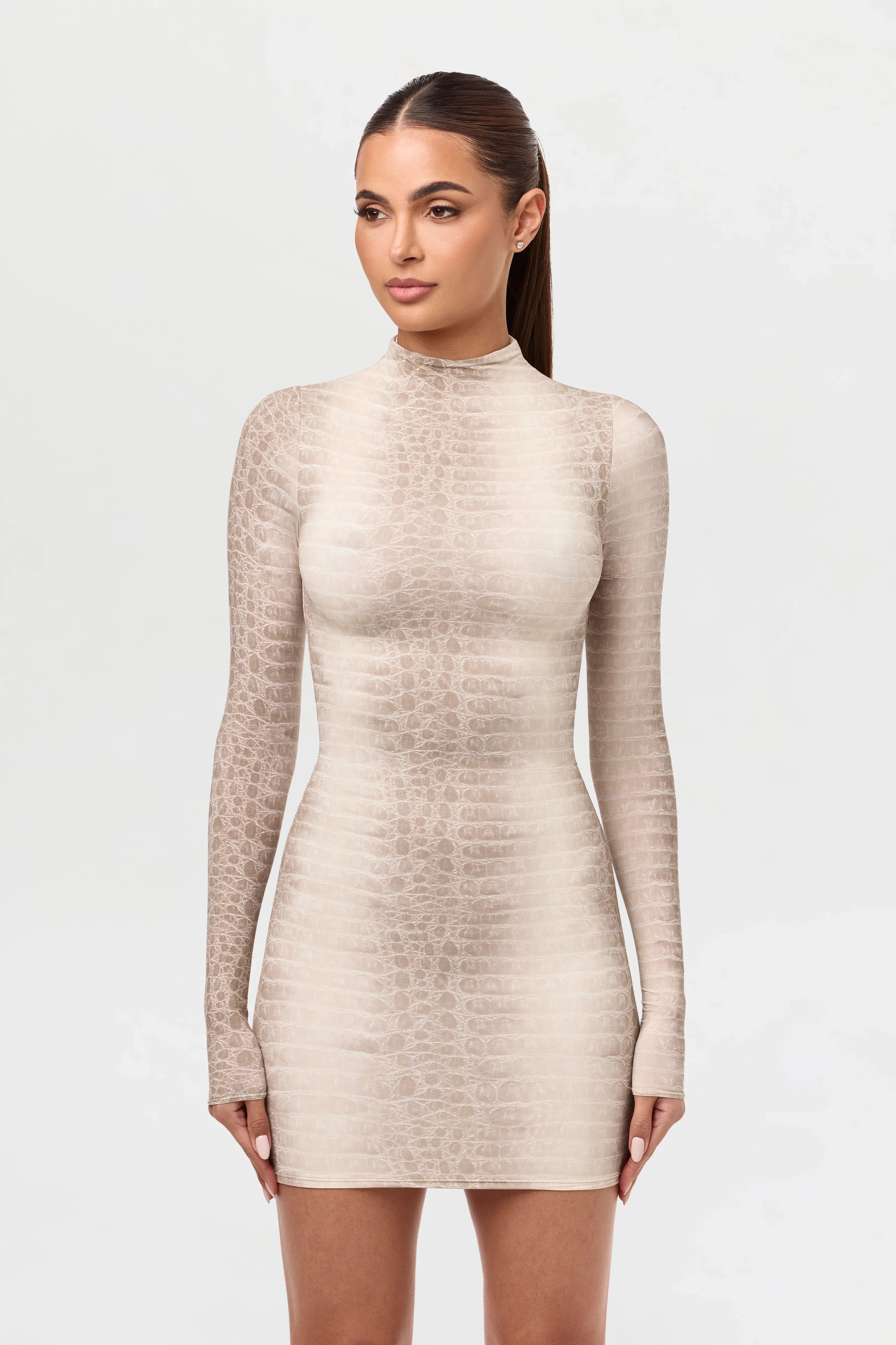 Naked Print Mini Dress