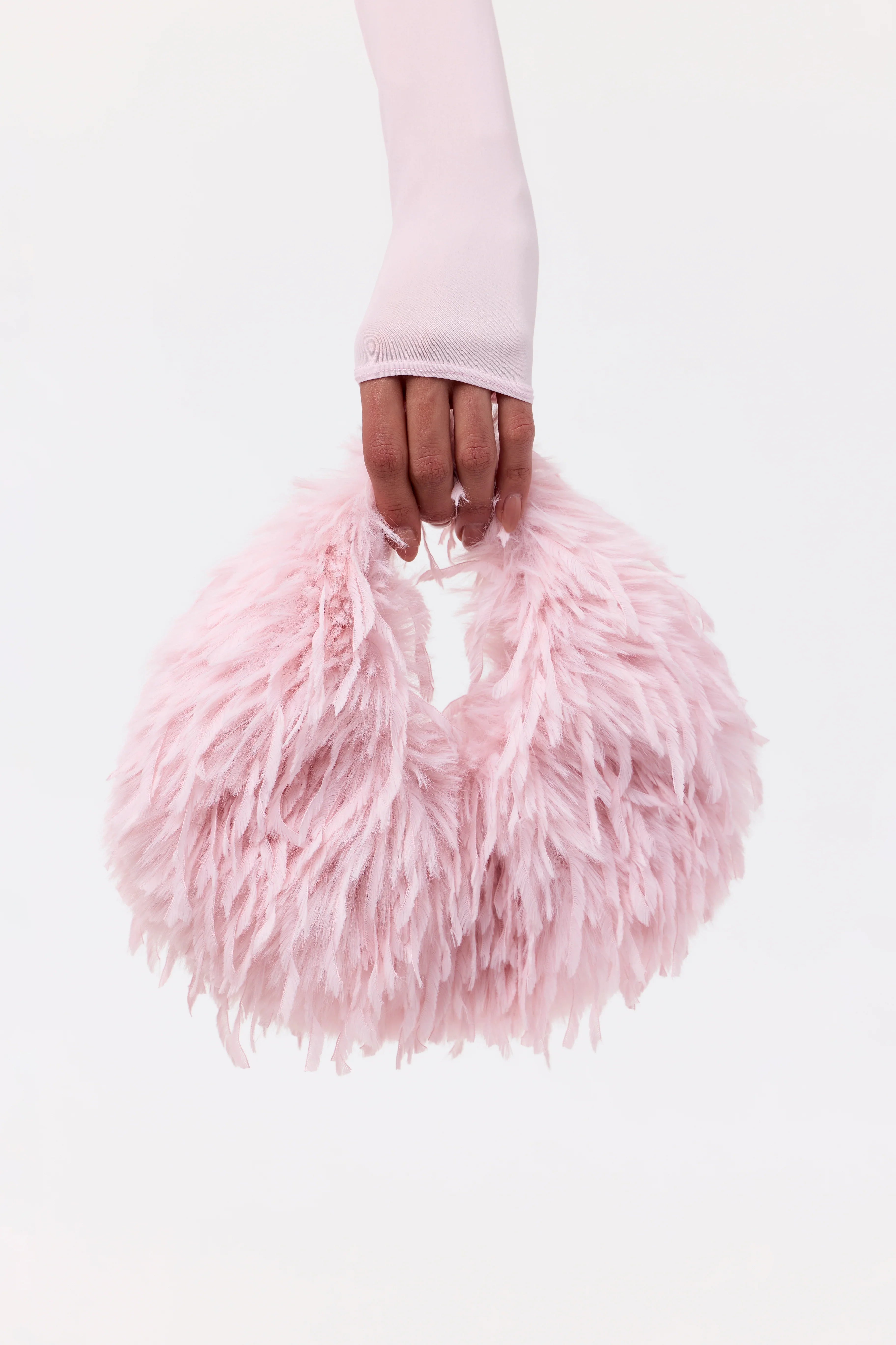 Faux Feather Mini Handbag