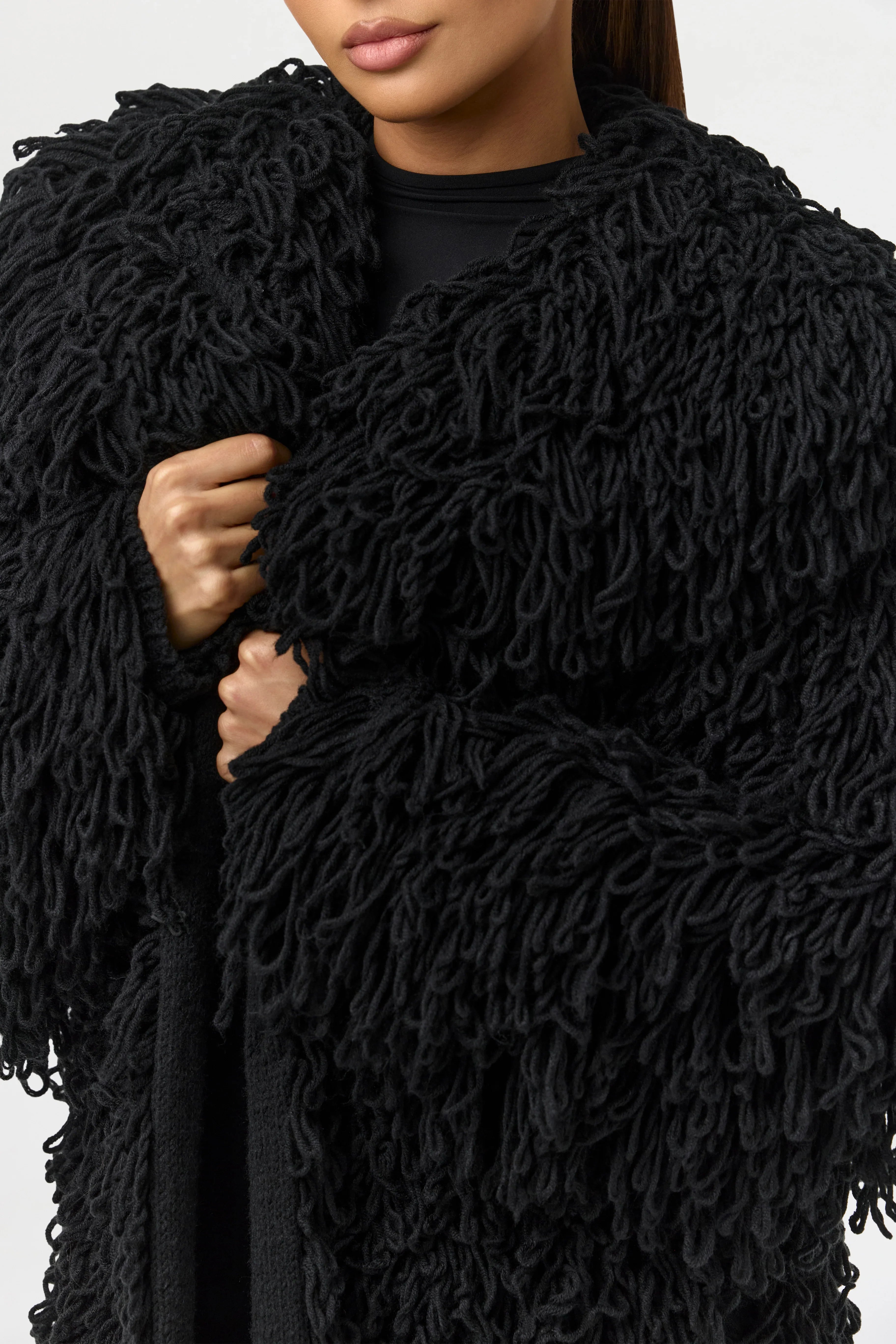 Knit Shaggy Loop Coat