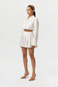 Shirting Pleated Mini Skirt