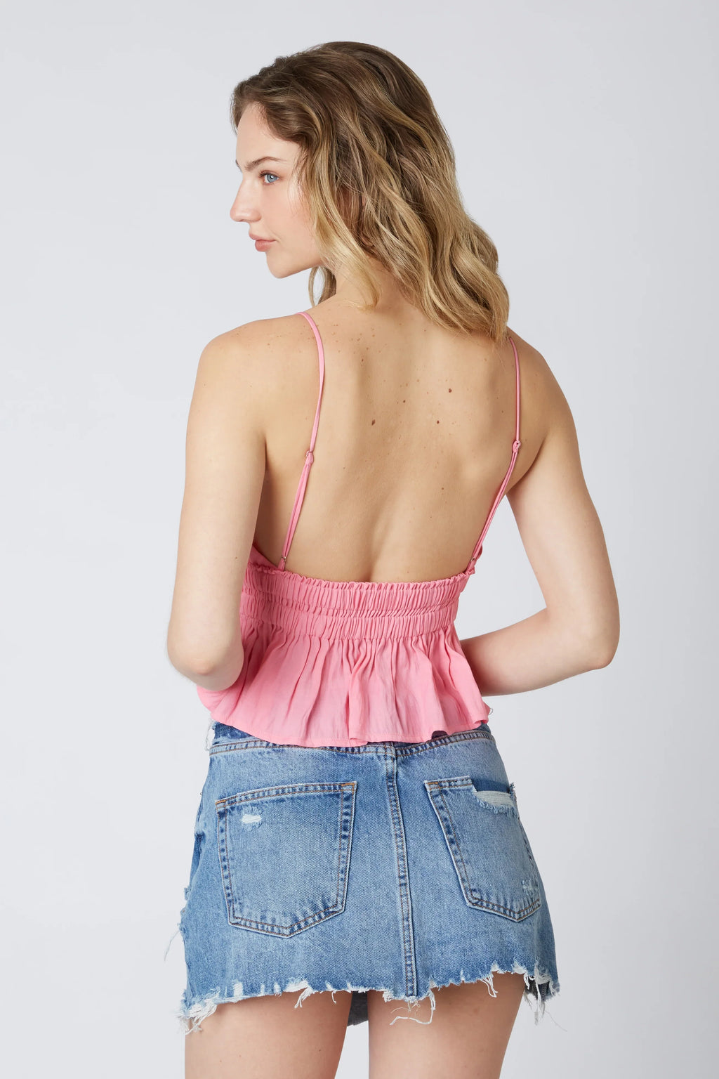 Peplum Low Back Top