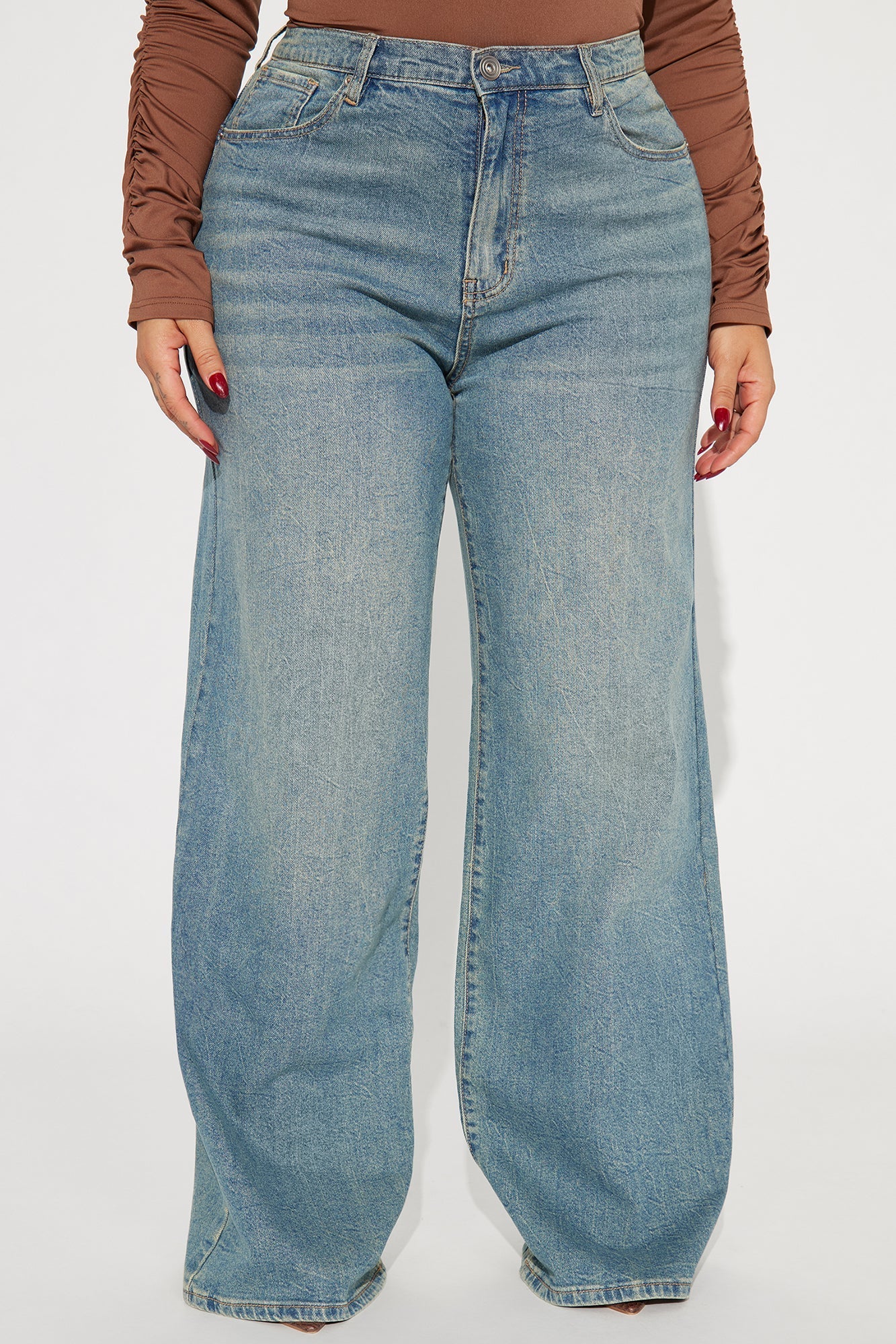 Shock And Awe Vintage Tinted Baggy Jeans - Vintage Blue Wash