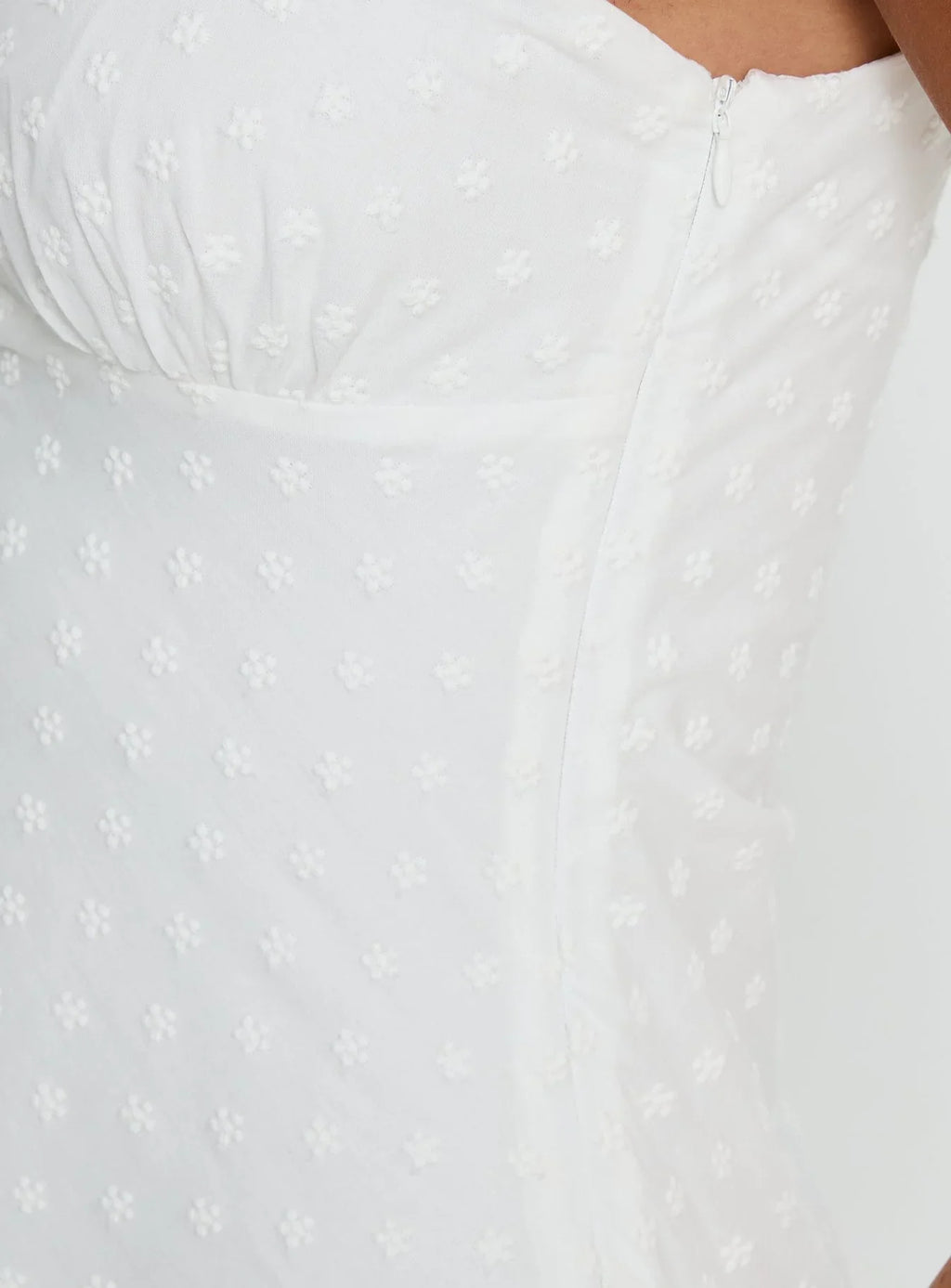 Thinking Bout You Lace Trim Sleeveless Mini Dress White