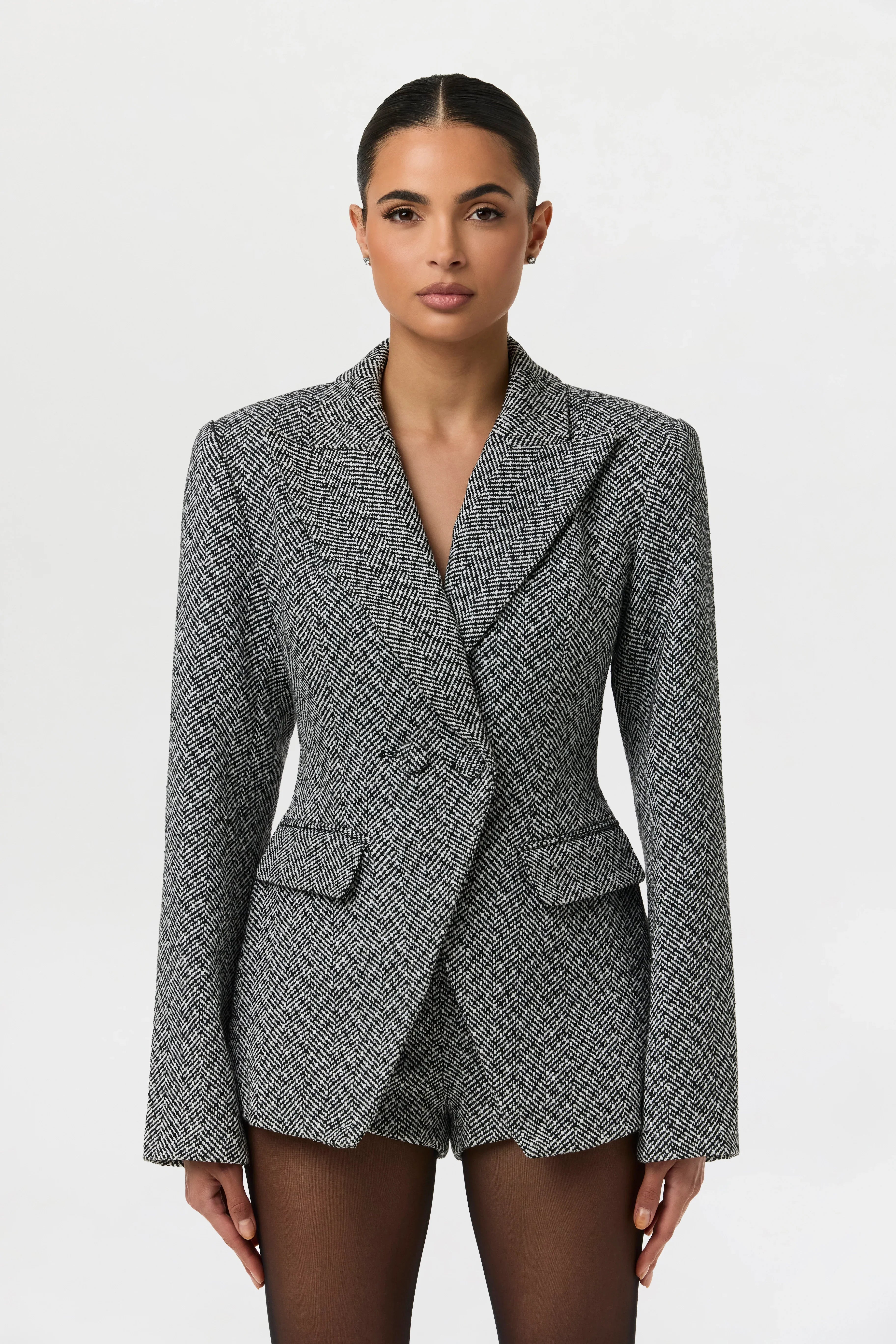 Chevron Suited Hot Pants