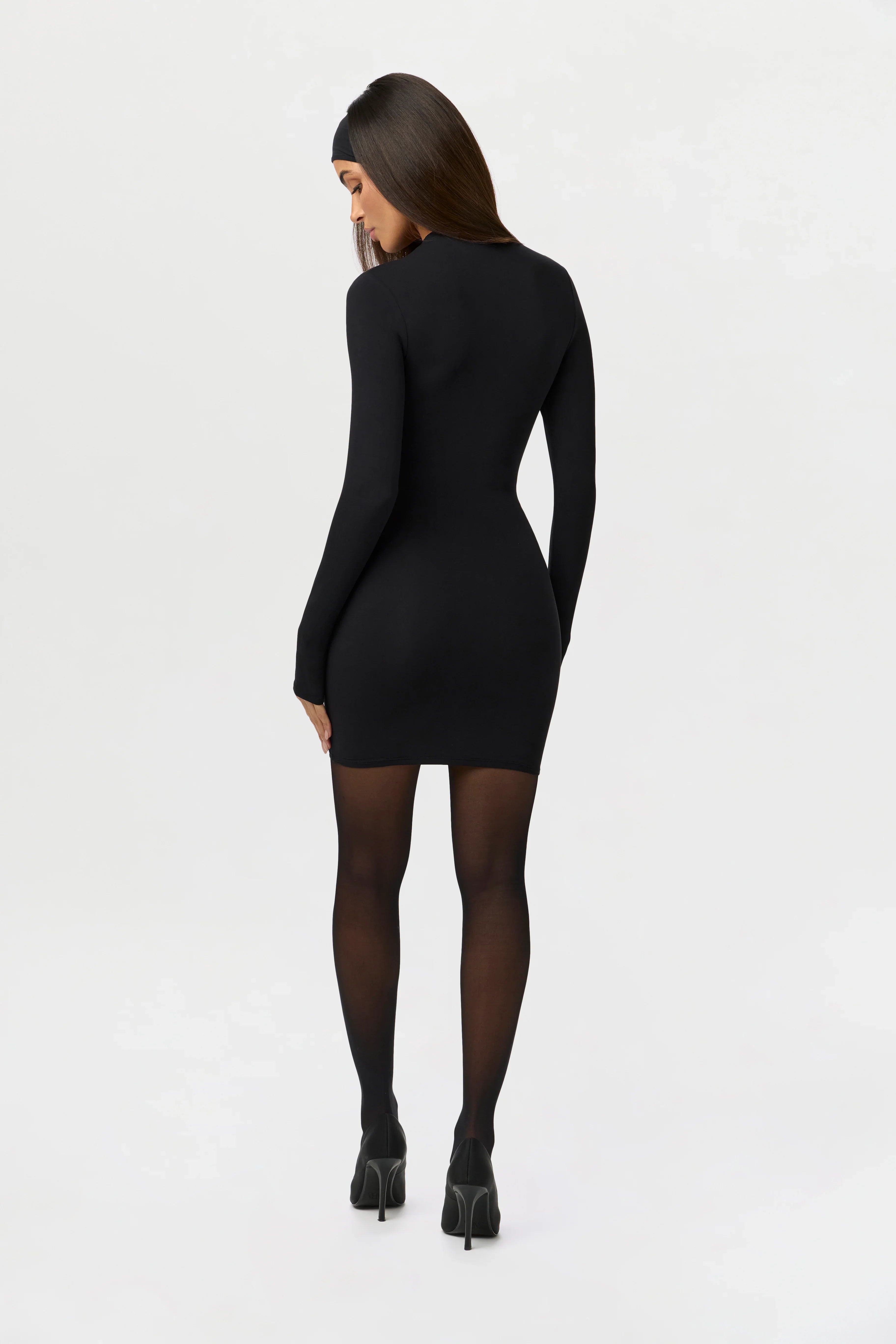 Naked Mock Neck Mini Dress