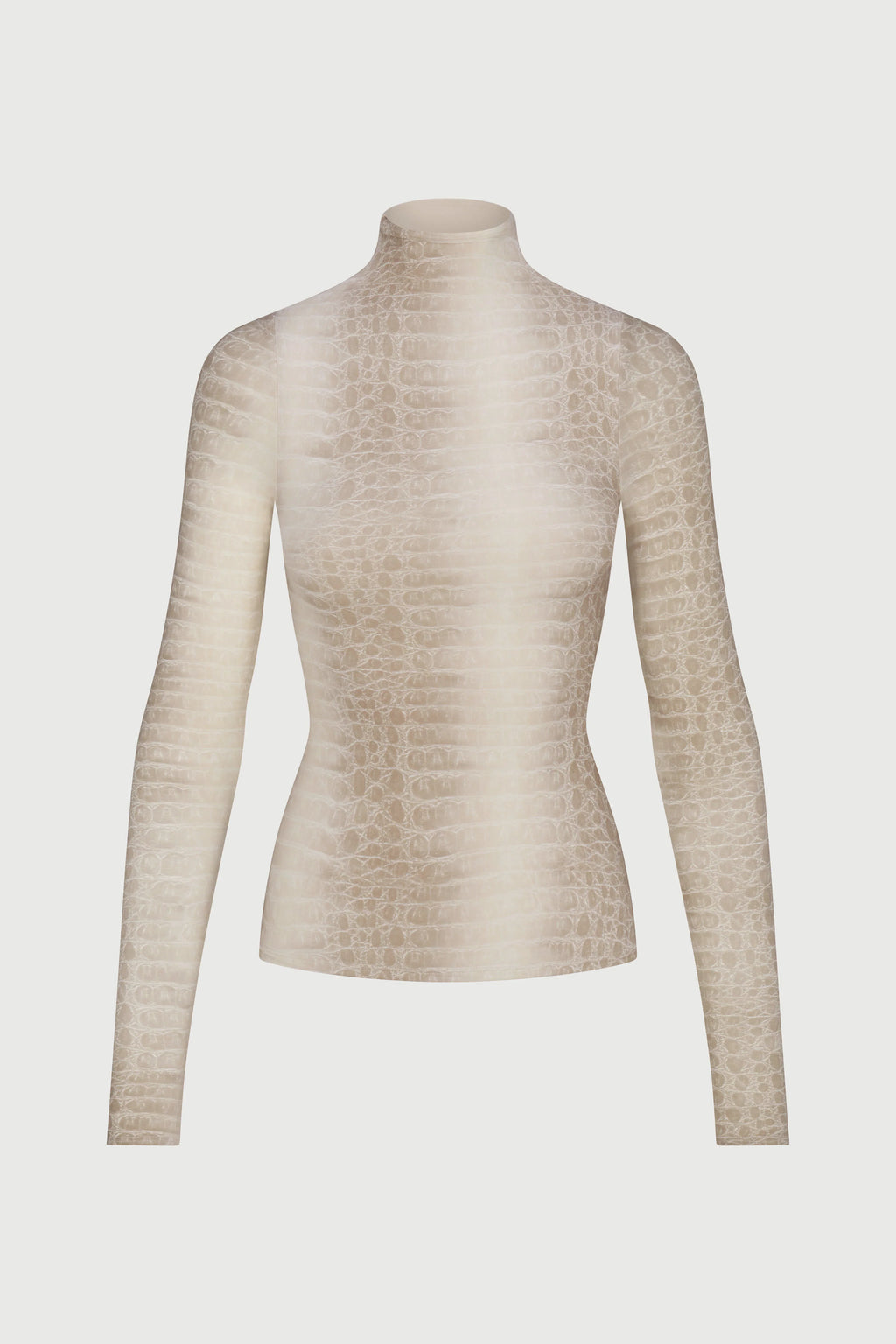 Naked Print Mock Neck Top