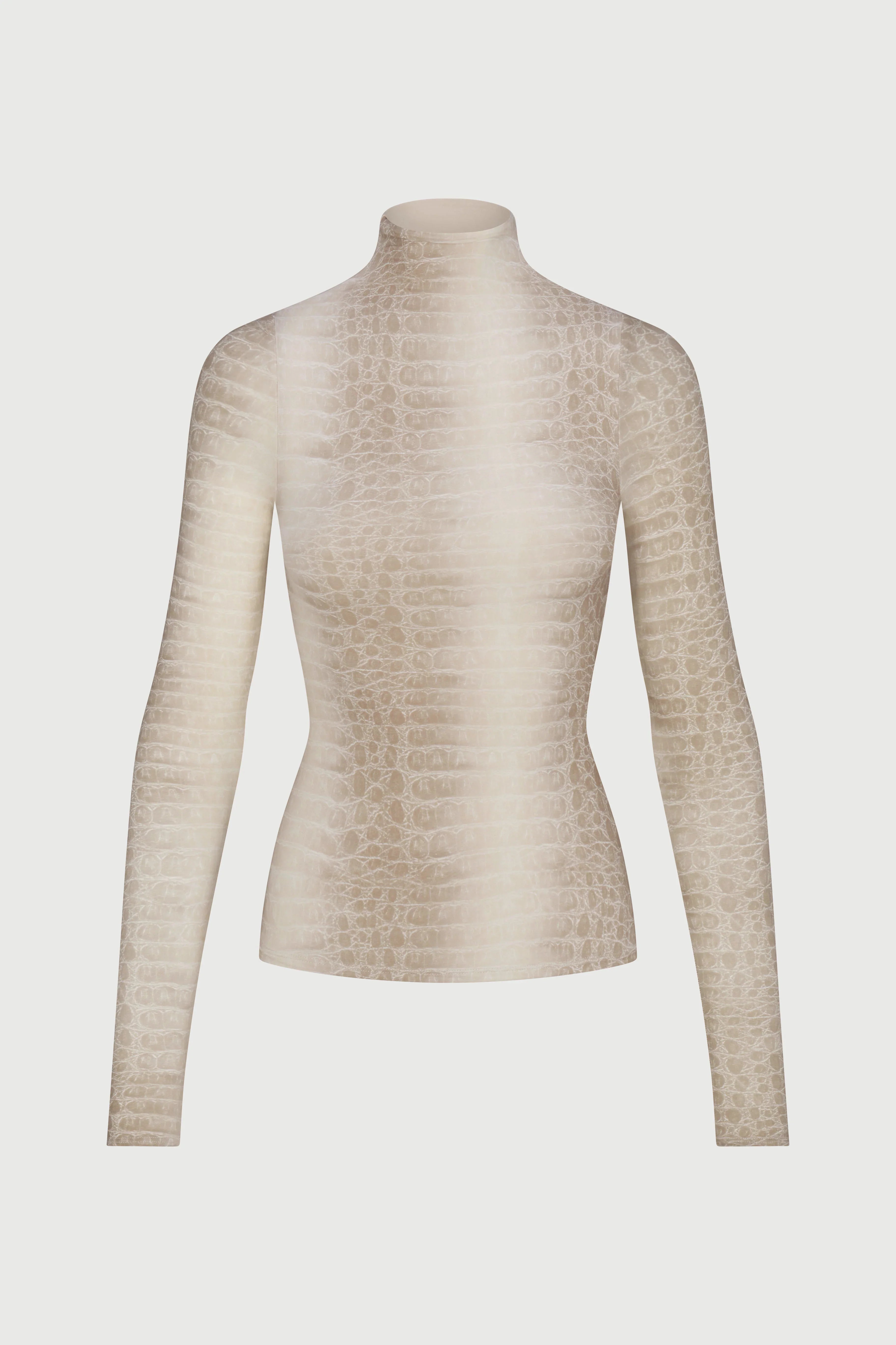 Naked Print Mock Neck Top