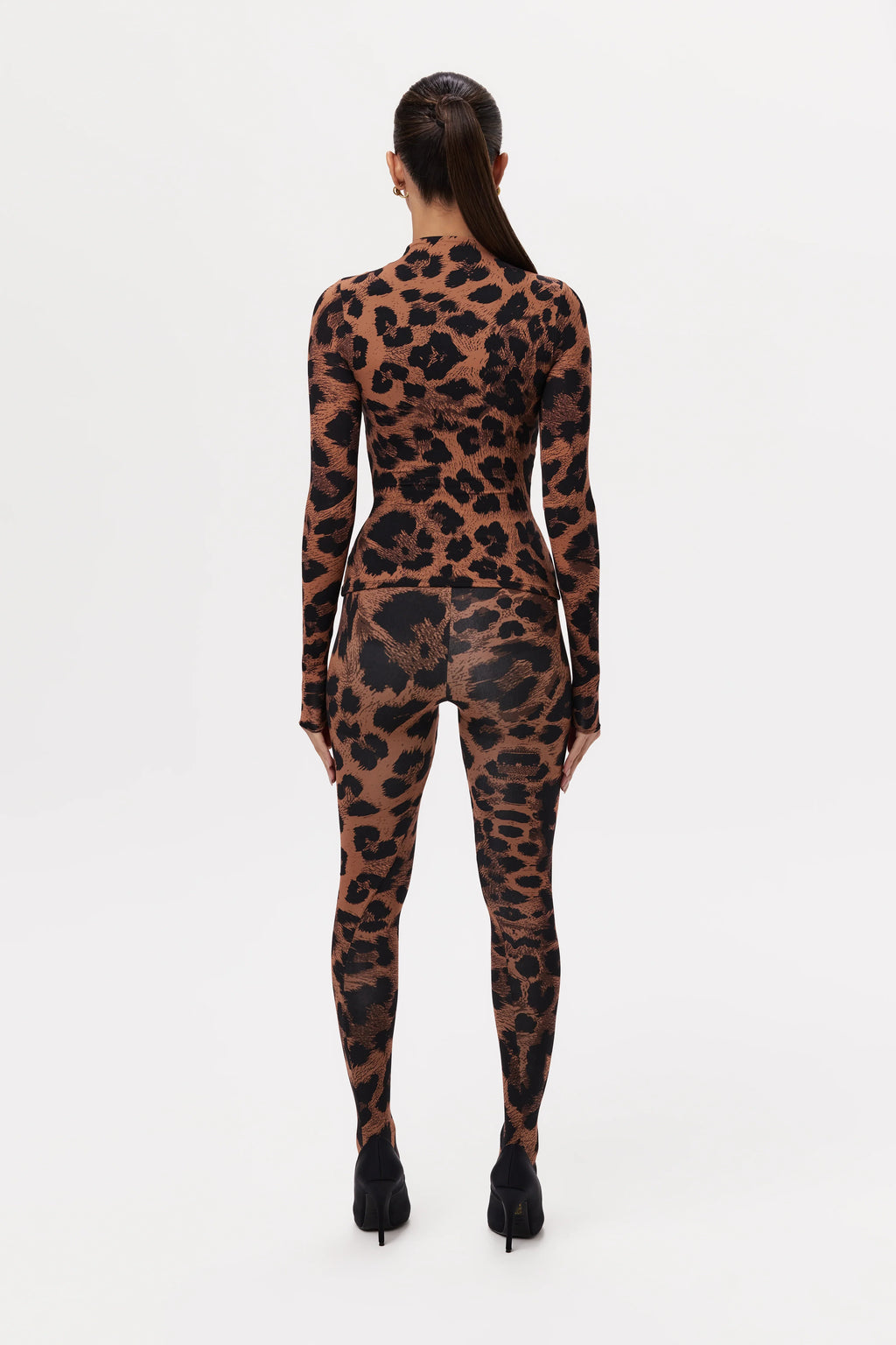 Naked Print Mock Neck Top
