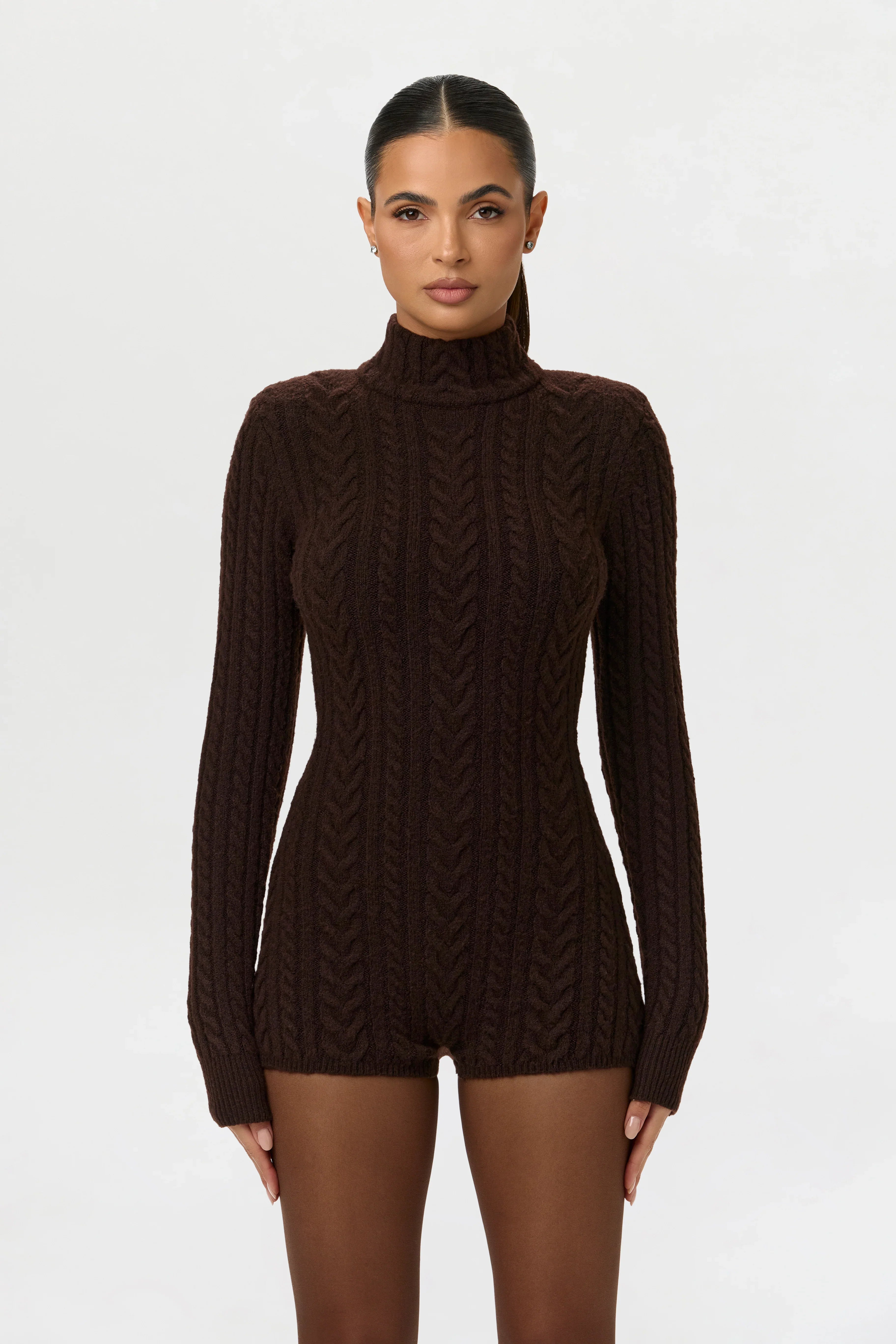 Cable Knit Turtleneck Romper