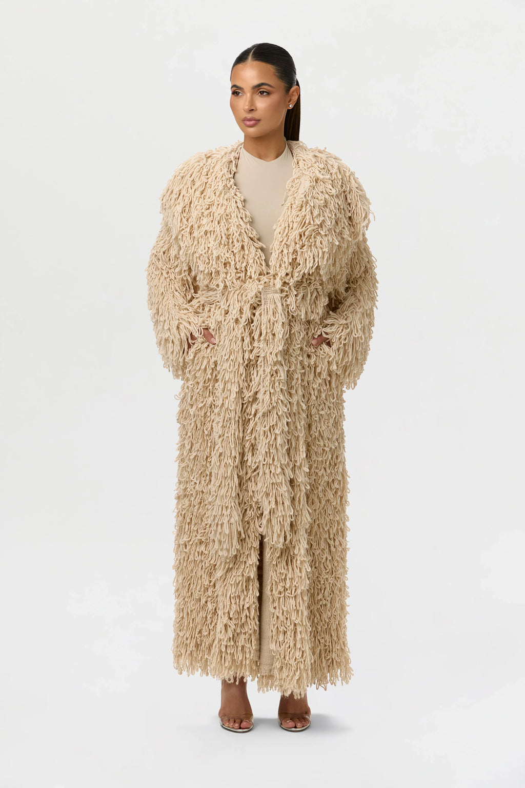 Knit Shaggy Loop Coat