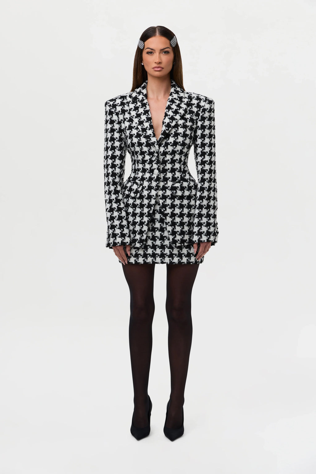 Tweed Houndstooth Mini Skirt