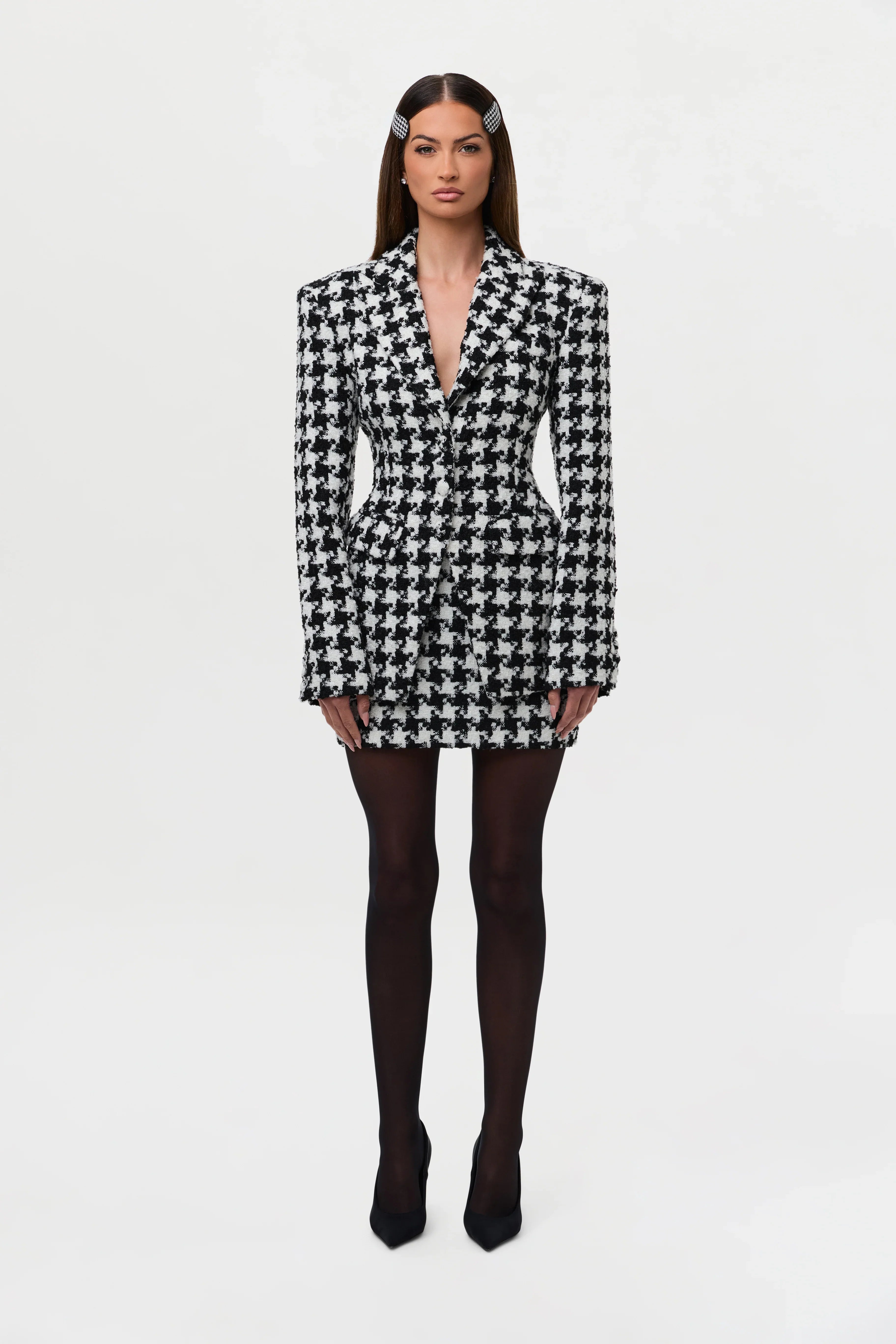 Tweed Houndstooth Mini Skirt