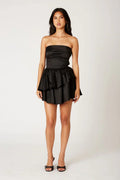 Taffeta Mini Flounce Dress