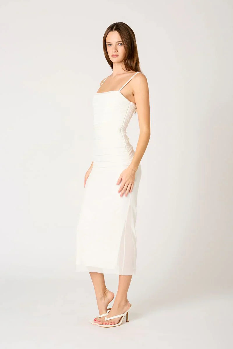 Corset Mesh Midi Dress