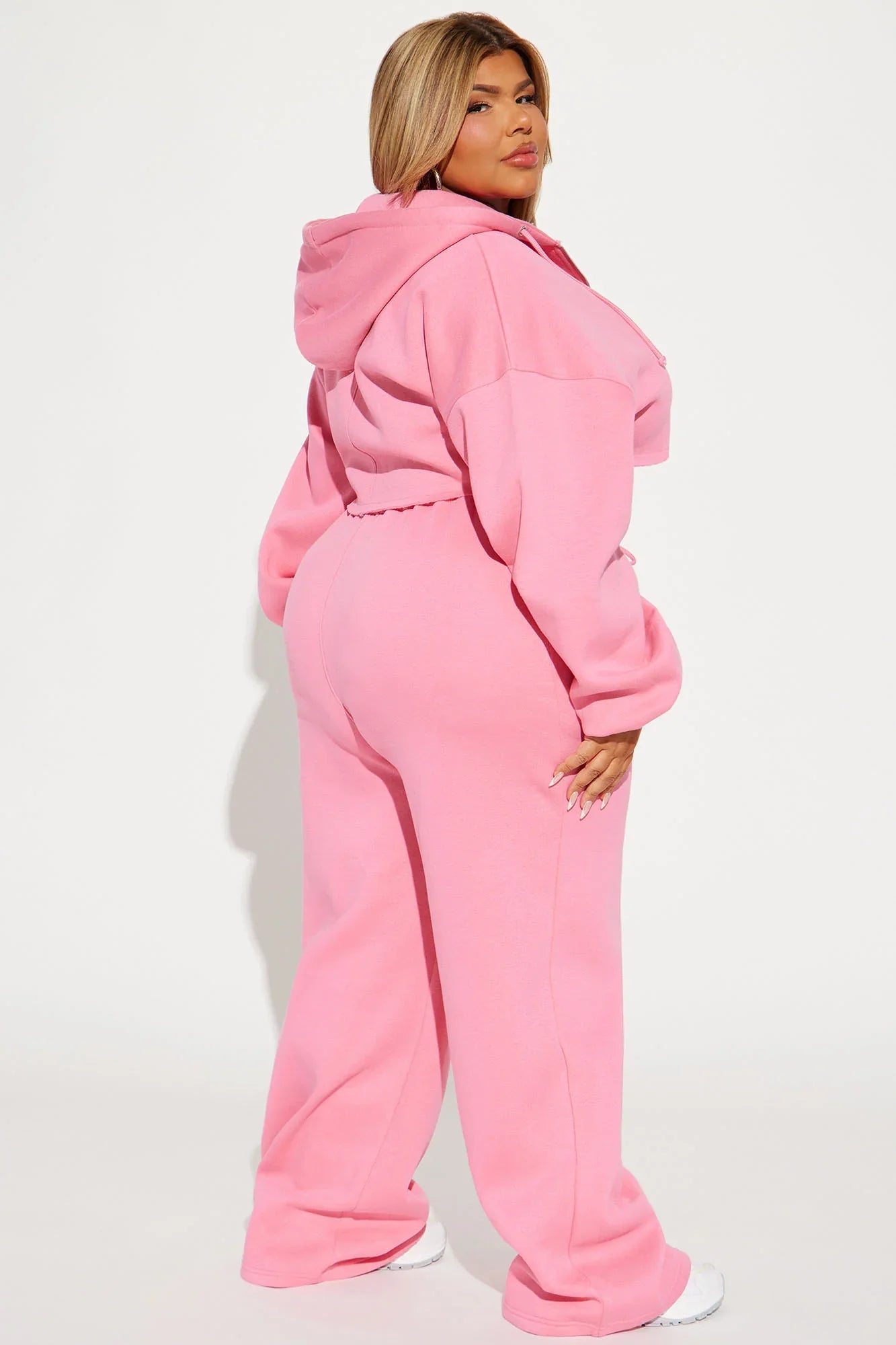 On The Go Fleece Pant Set - Pink