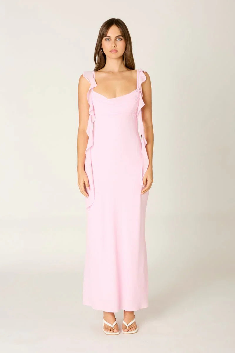 Waterfall Ruffle Maxi Dress