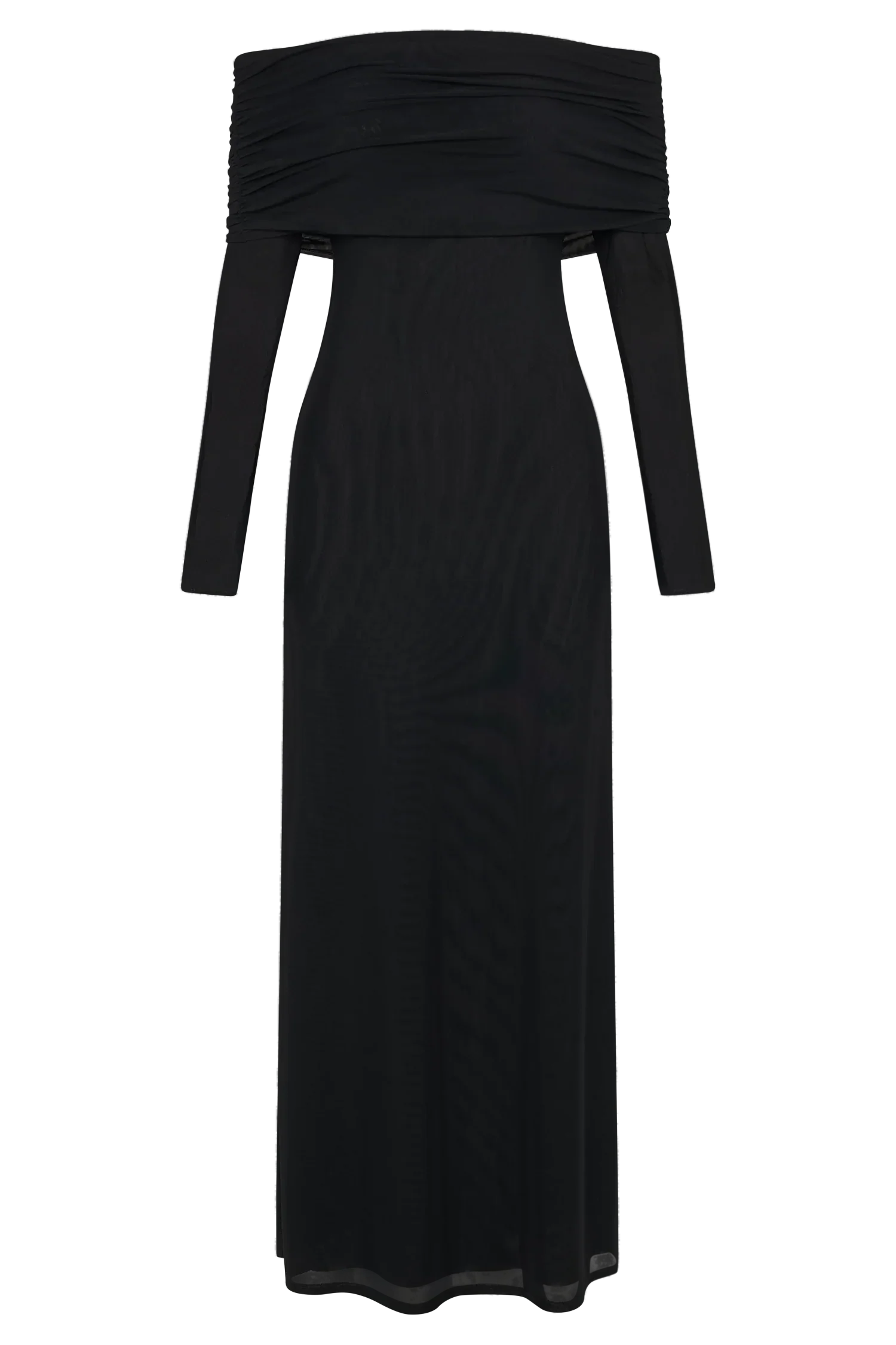 Josie Off Shoulder Mesh Maxi Dress - Black