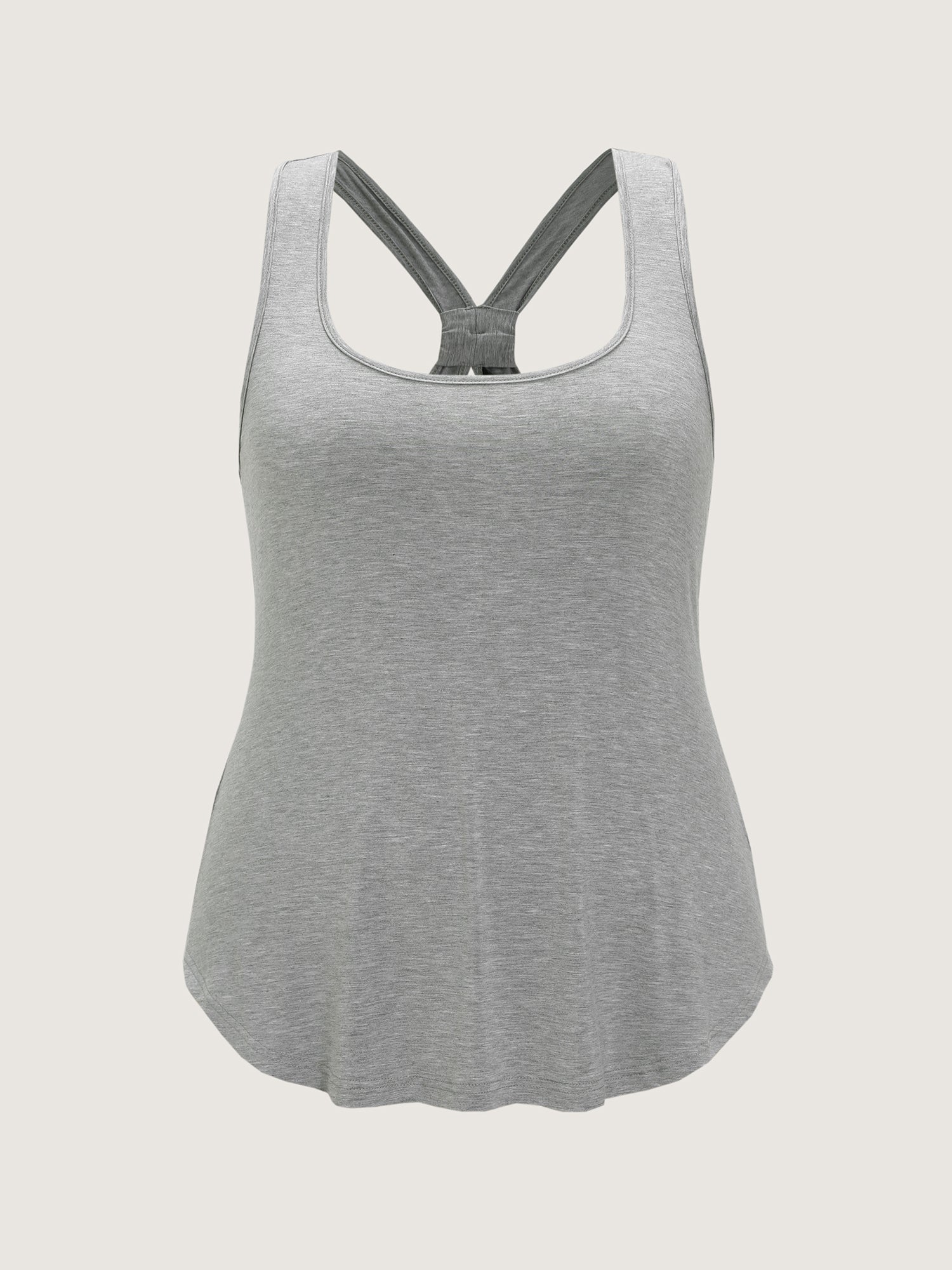 Supersoft Stretchy Curvy Hem Plain Tank Top