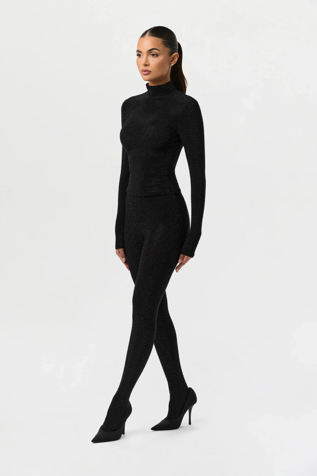 Crystal Closed Toe Leggings