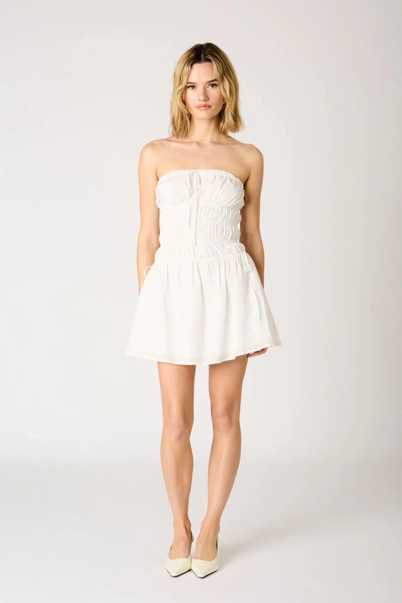 Cotton Smocked Mini Dress