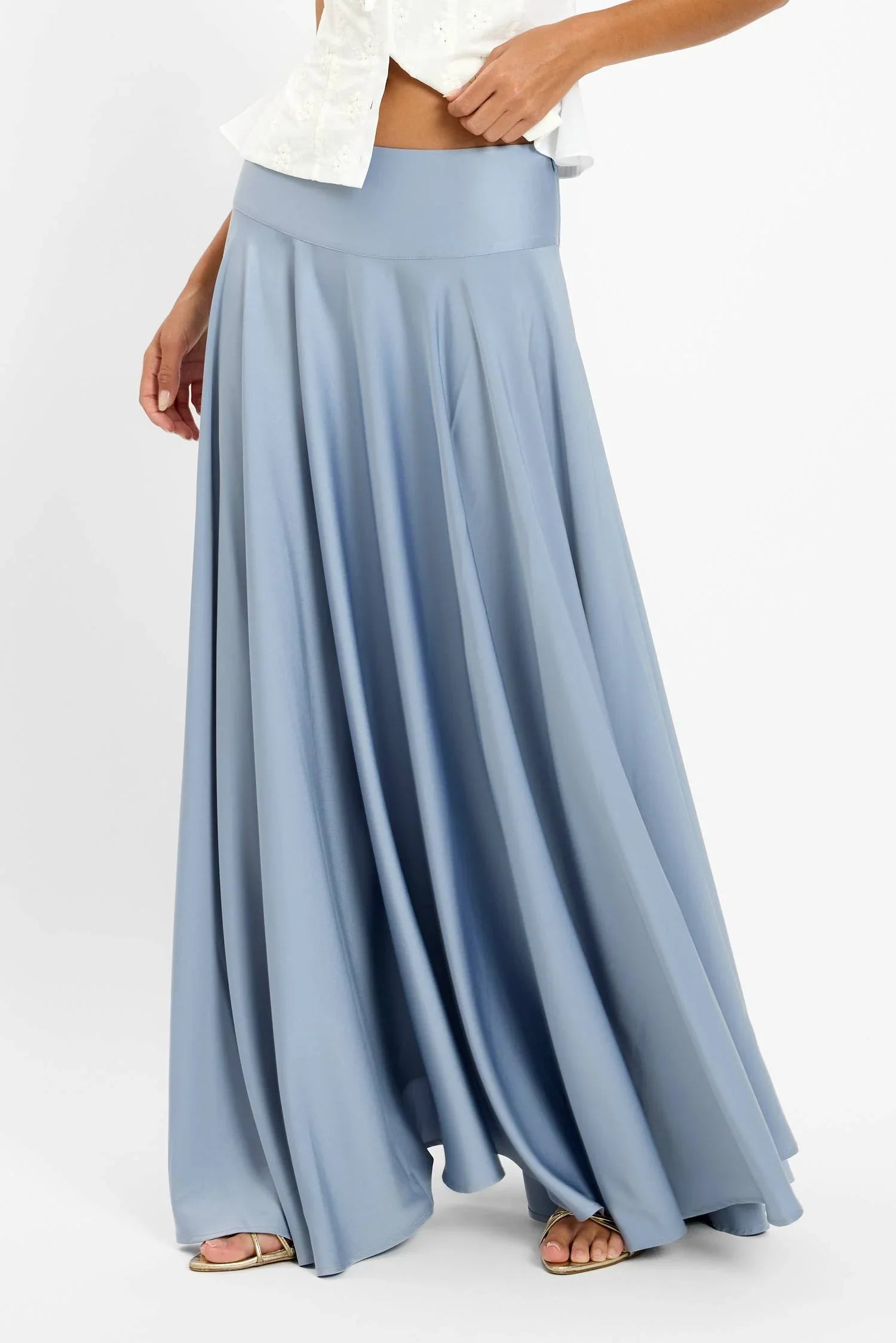 Pre-order: Basque Full Skirt | Ice Blue