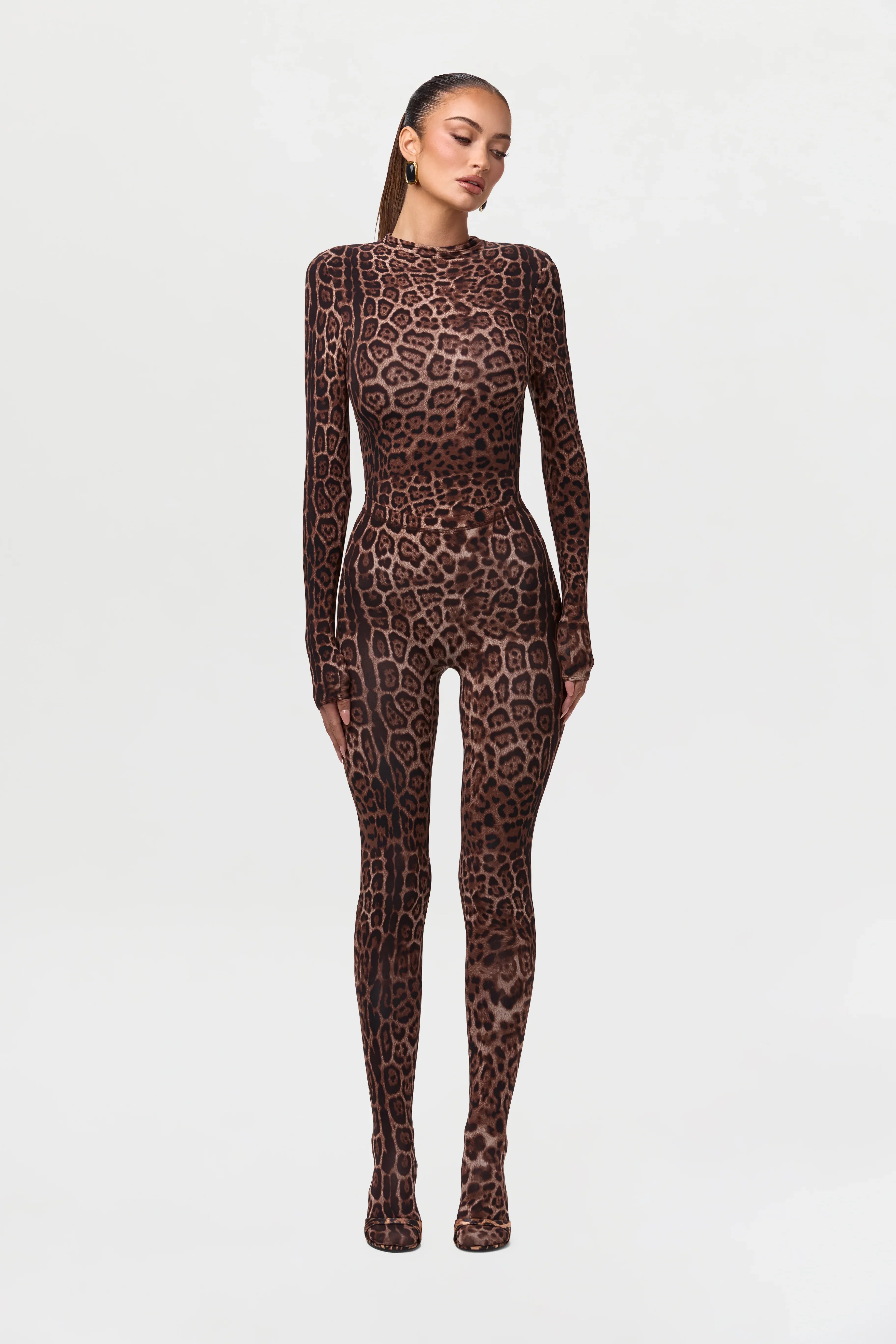 Naked Print Mock Neck Top