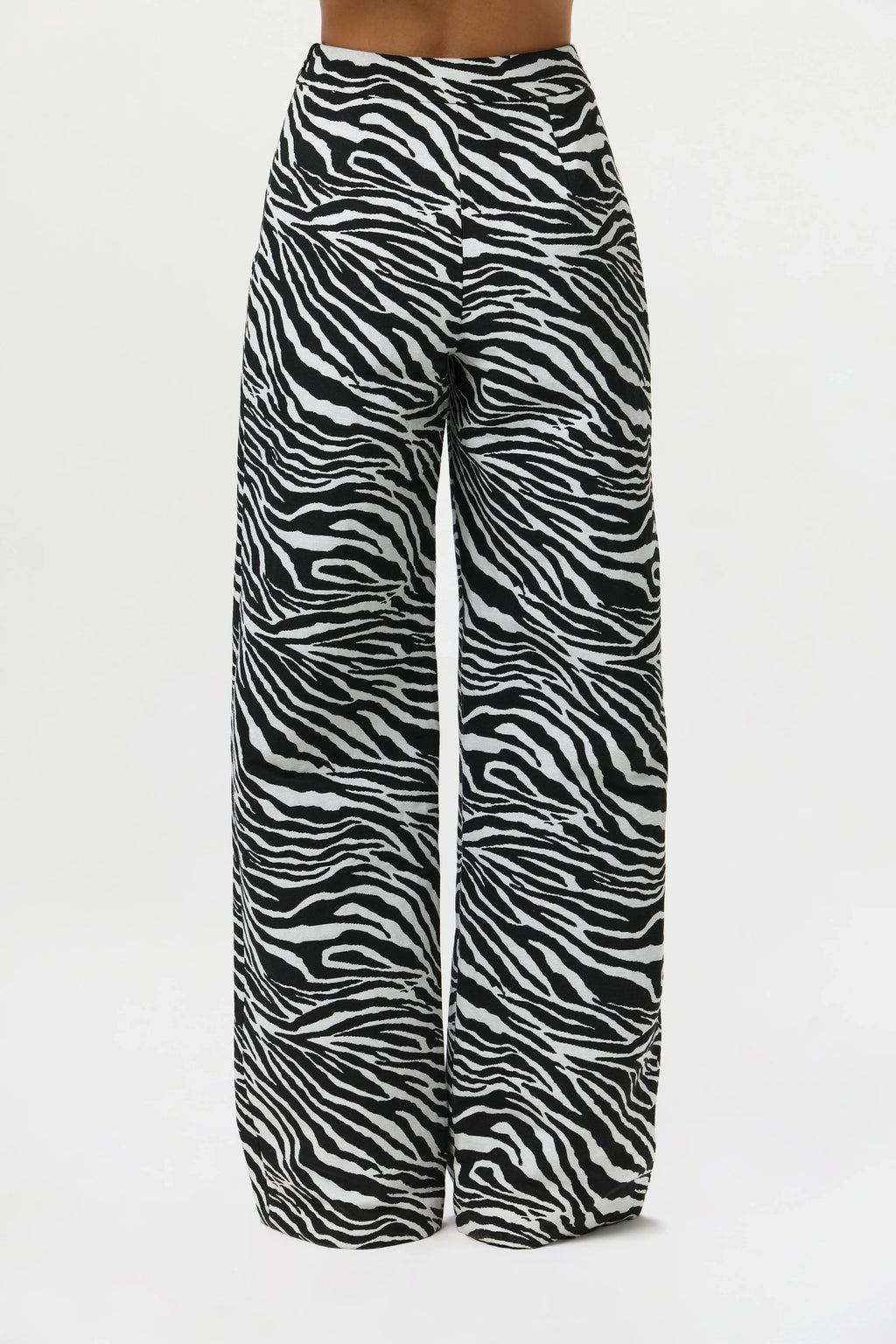 Suiting Zebra Jacquard Wide-Leg Pant