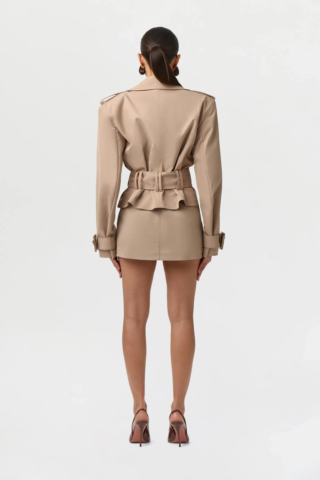 Twill High Waist Mini Skirt