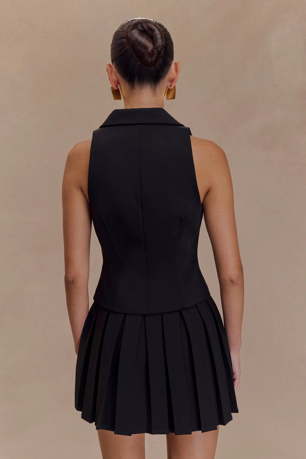 Mura Pleated Mini Skirt - Black