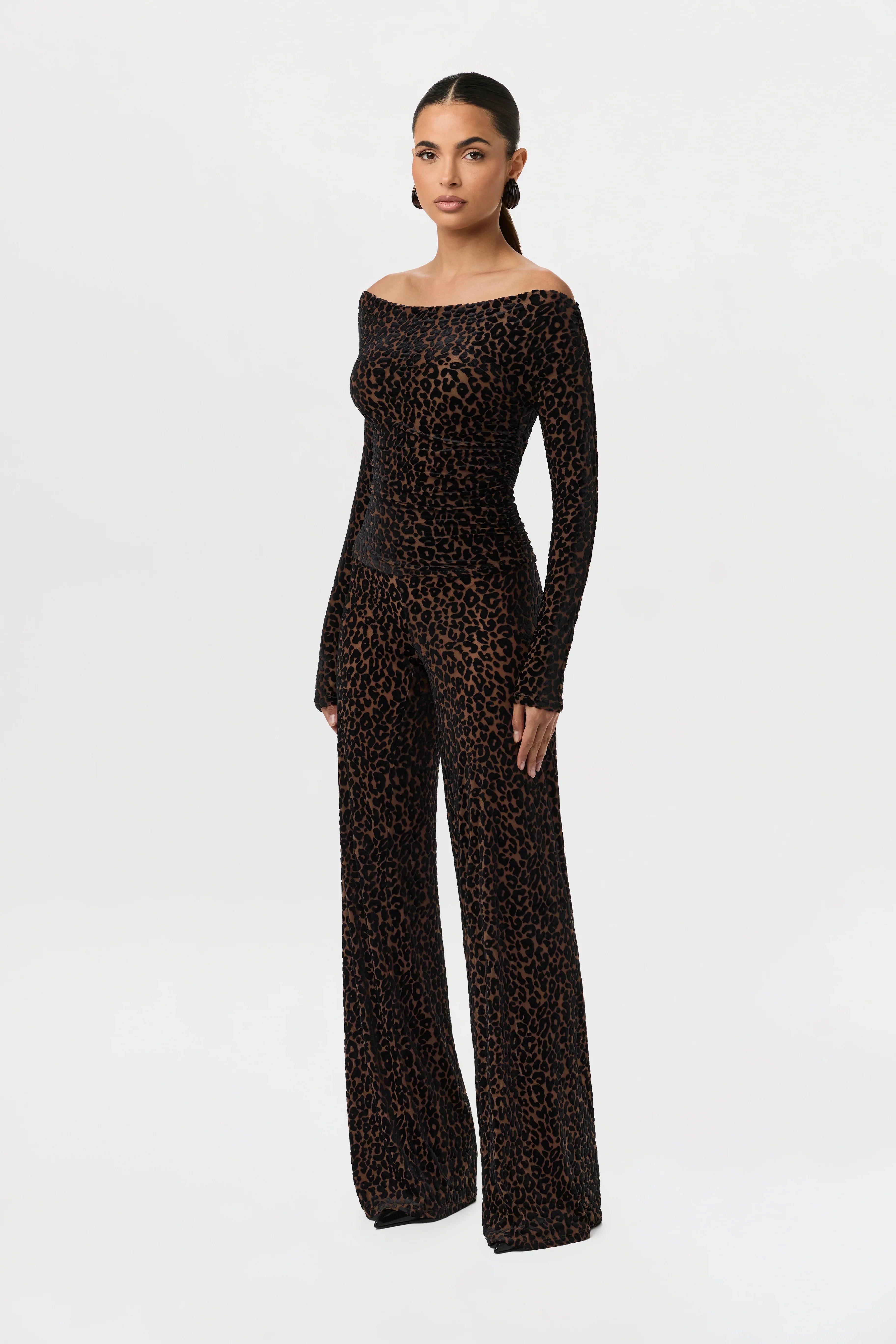 Burnout Wide-Leg Pant