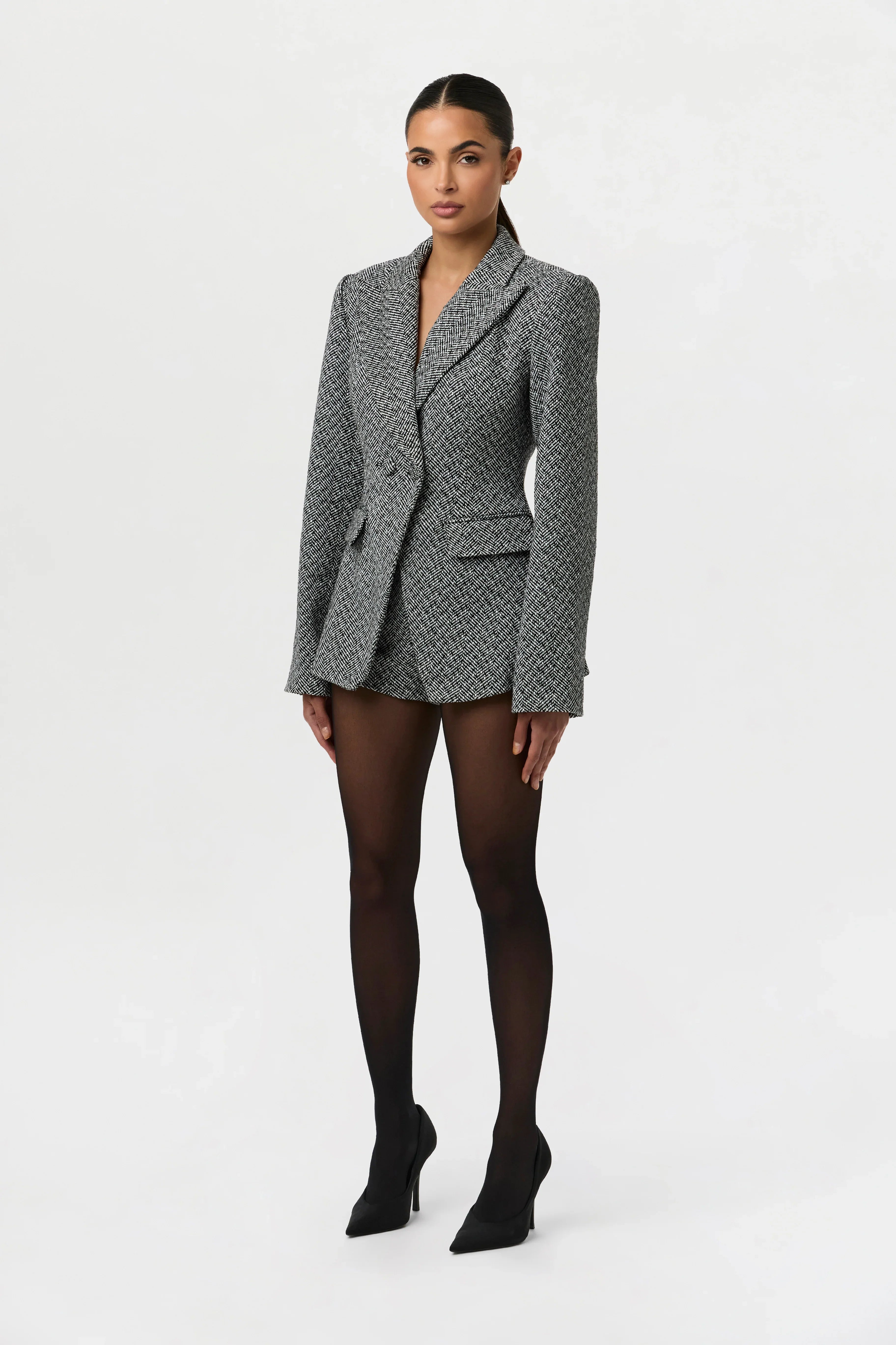 Chevron Suited Hot Pants