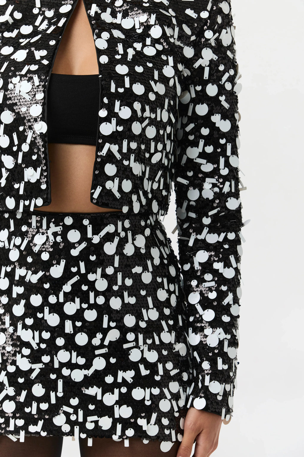 Geometric Sequin Mini Skirt