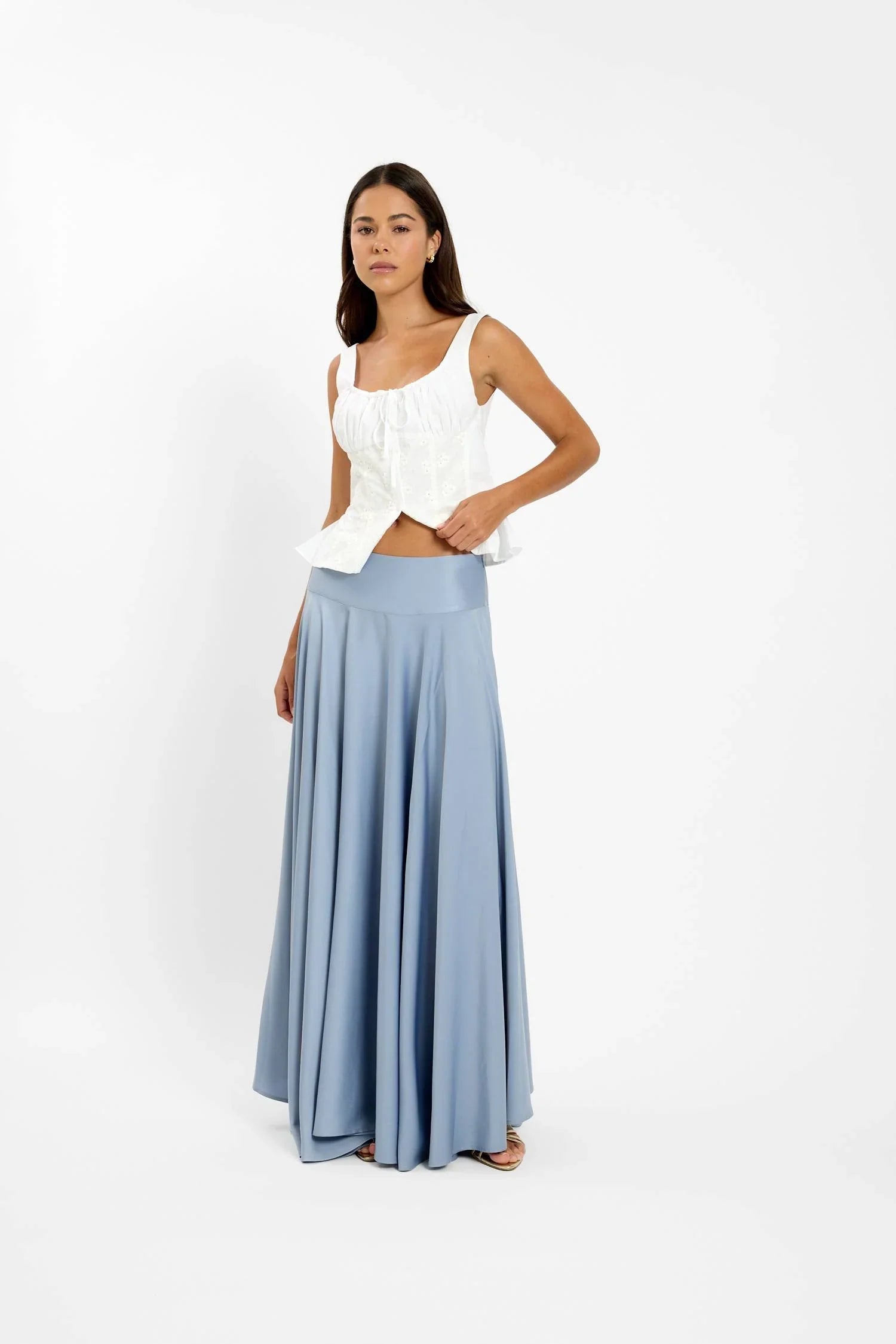 Pre-order: Basque Full Skirt | Ice Blue