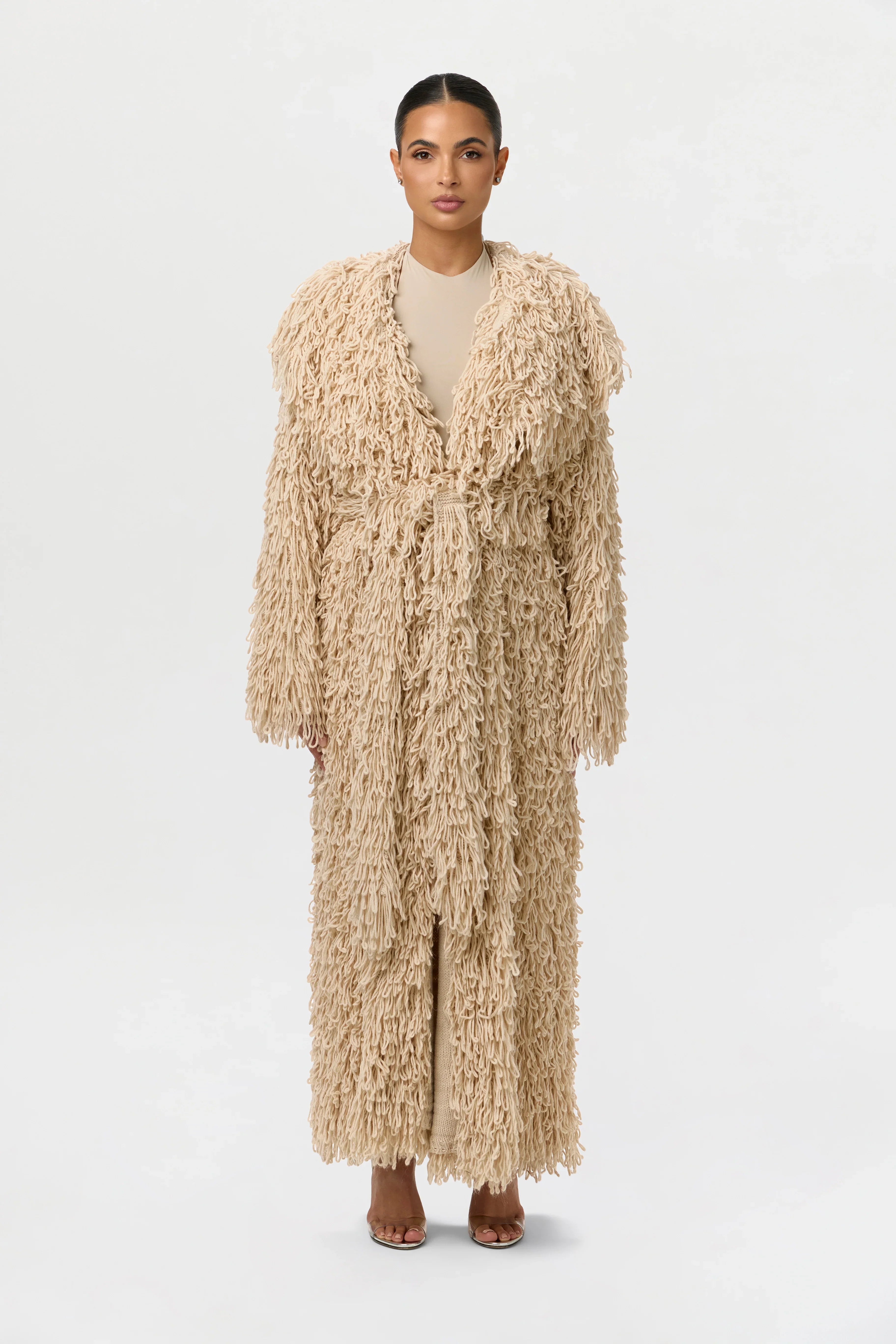 Knit Shaggy Loop Coat