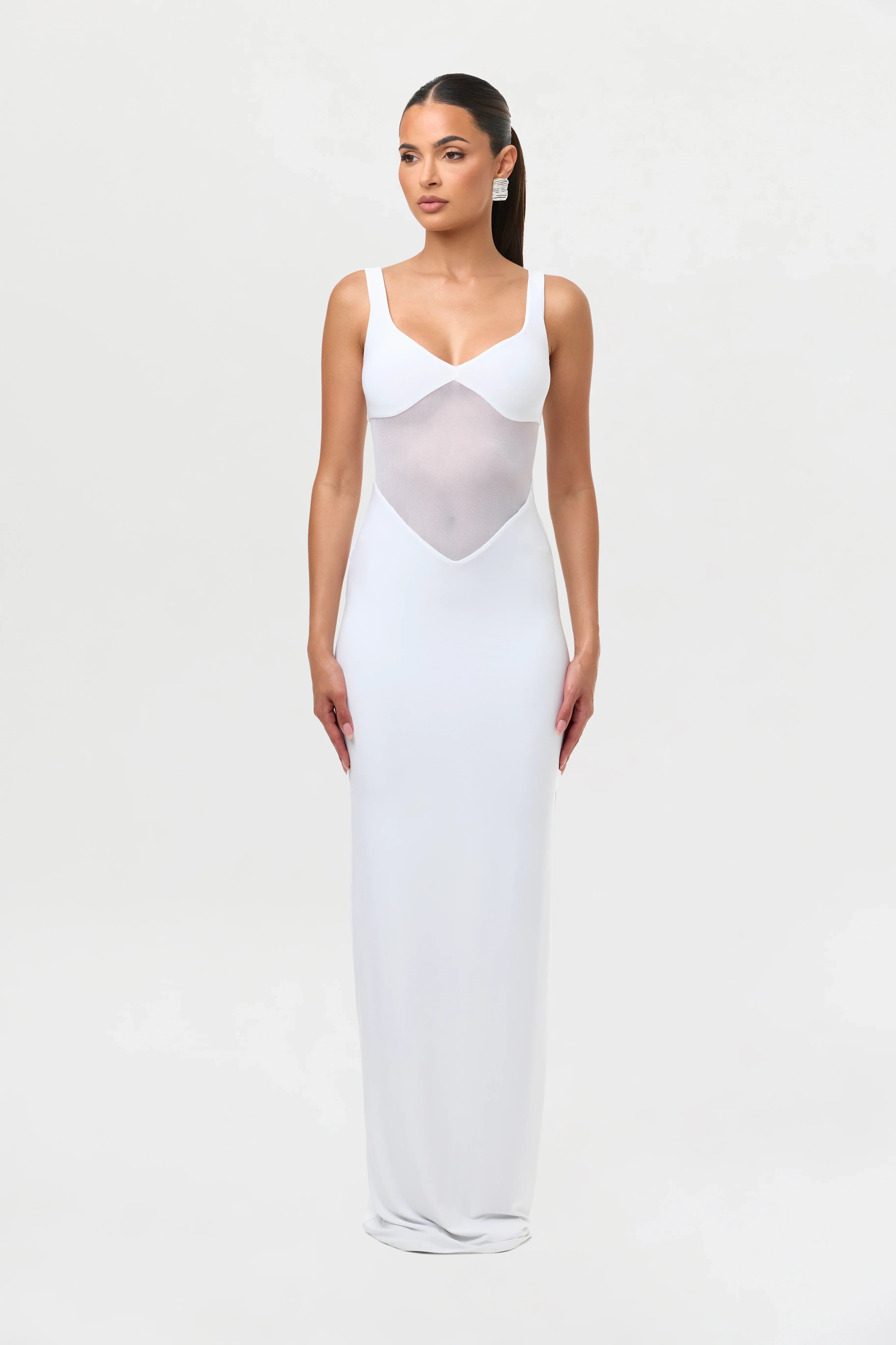 Hourglass Mesh Contrast Dress
