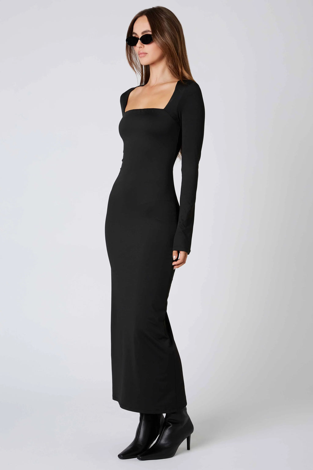 Long Sleeve Square Neck Maxi Dress