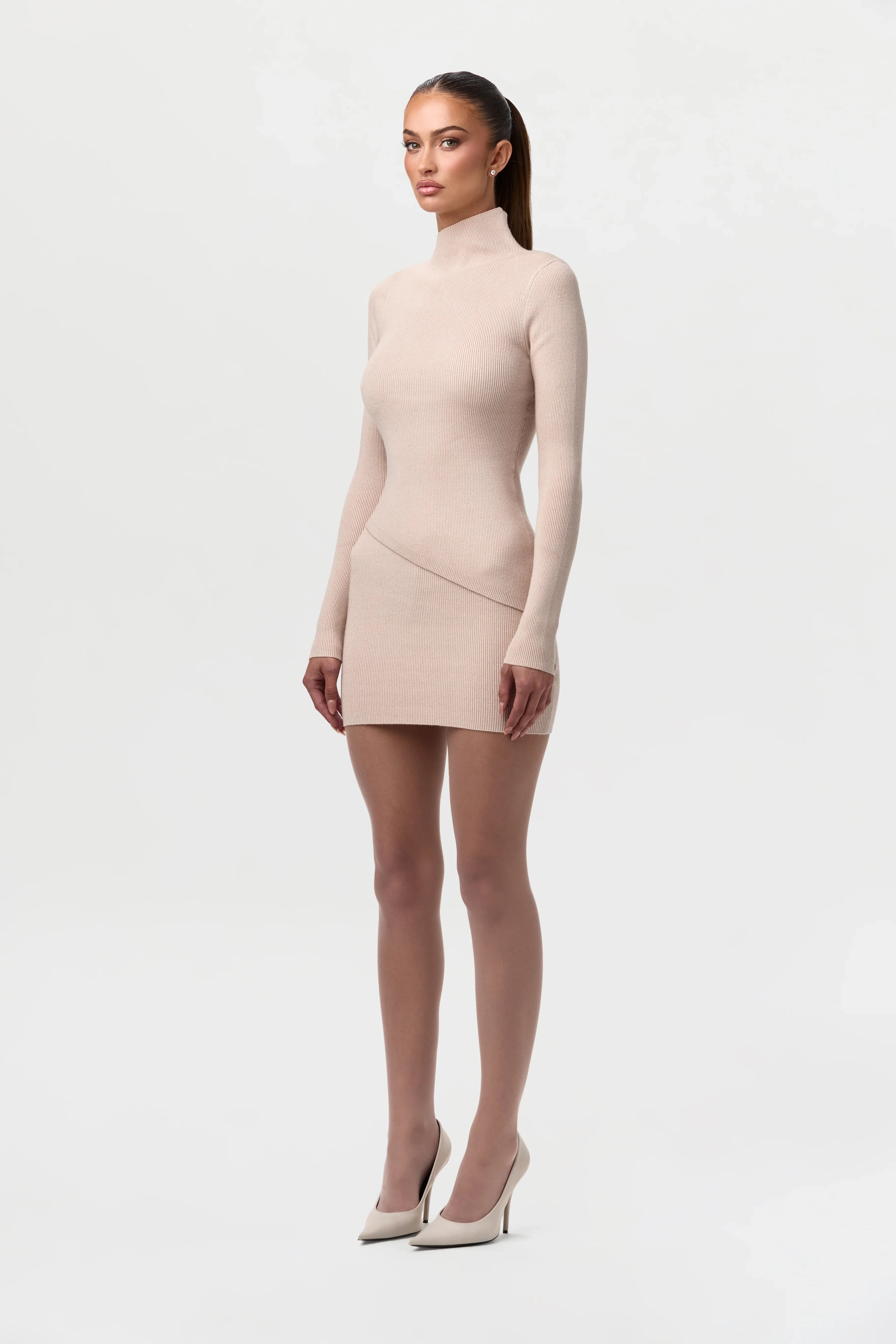 Ribbed-Knit Mini Skirt