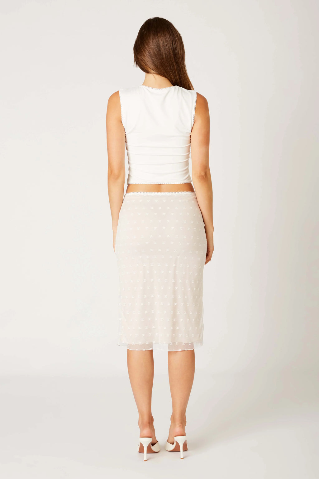Butterfly Lace Midi Skirt