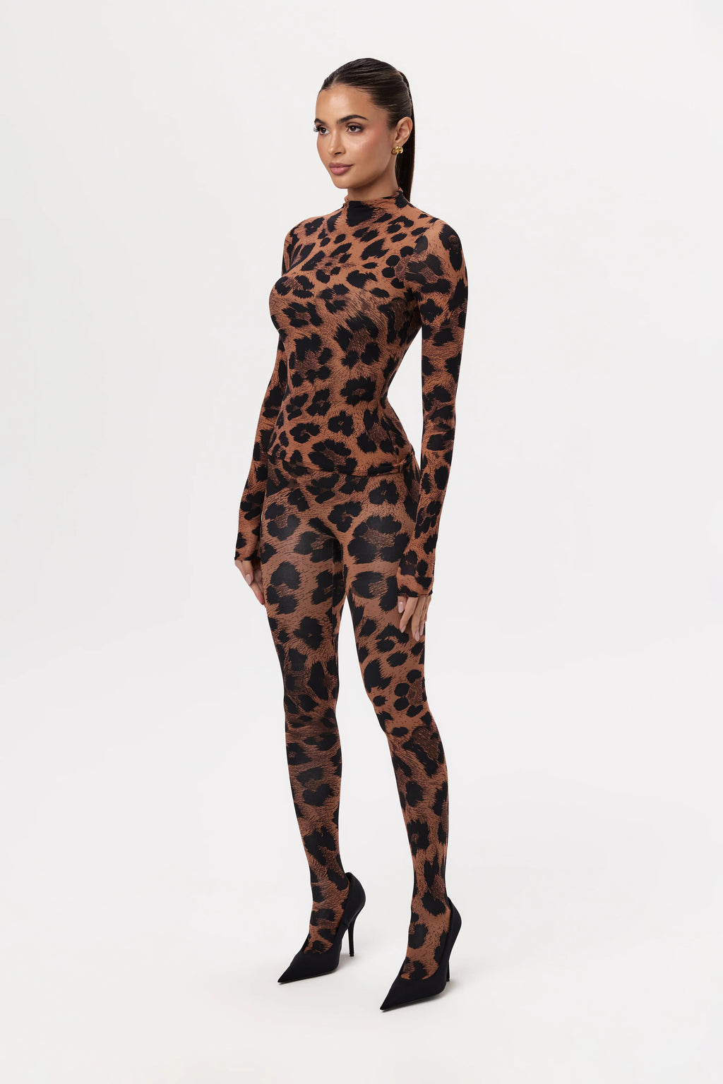 Naked Print Mock Neck Top