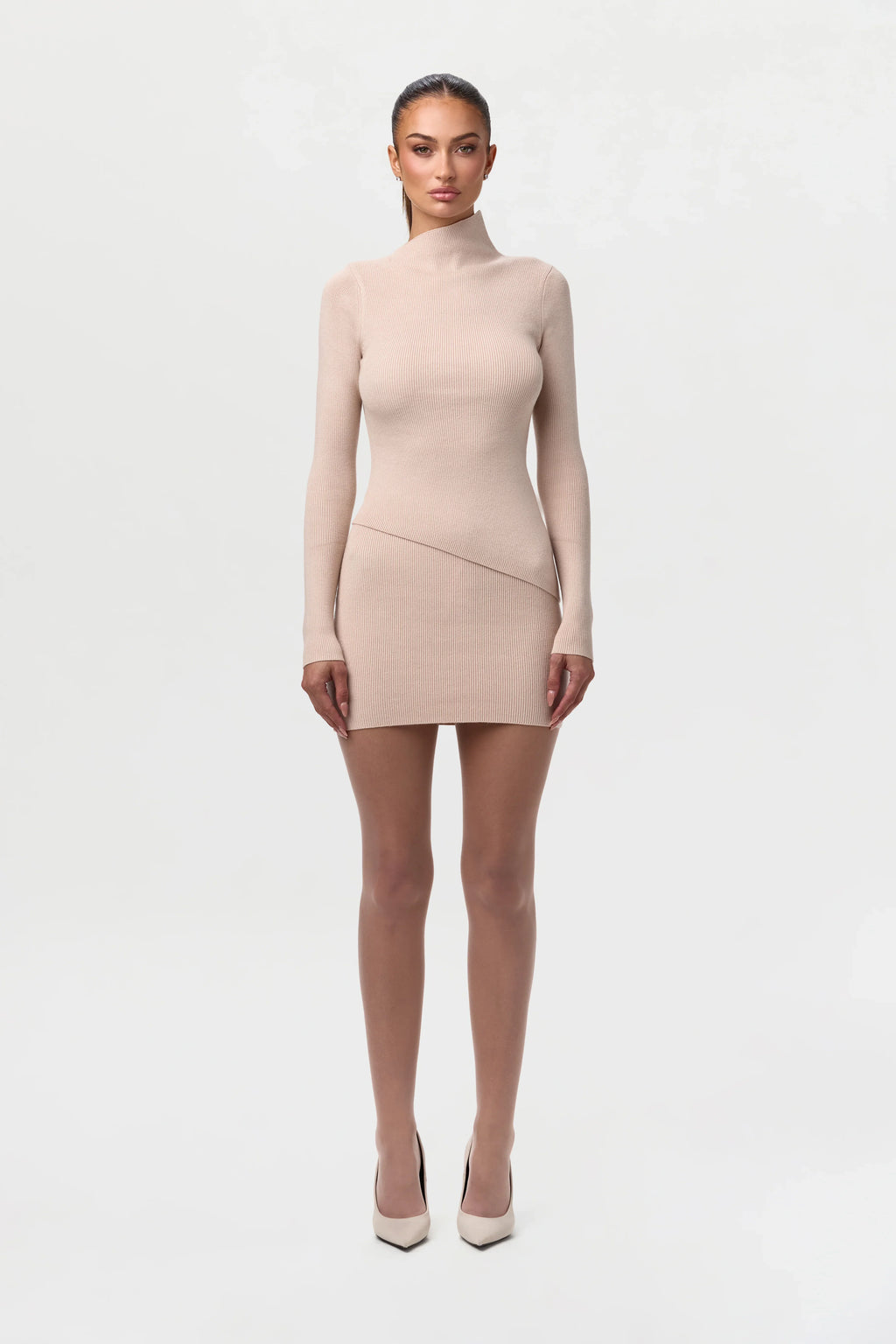 Ribbed-Knit Mini Skirt