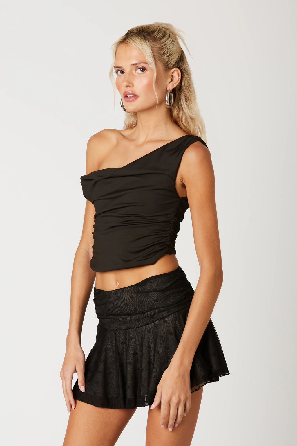 Asymmetrical Cropped Knit Top