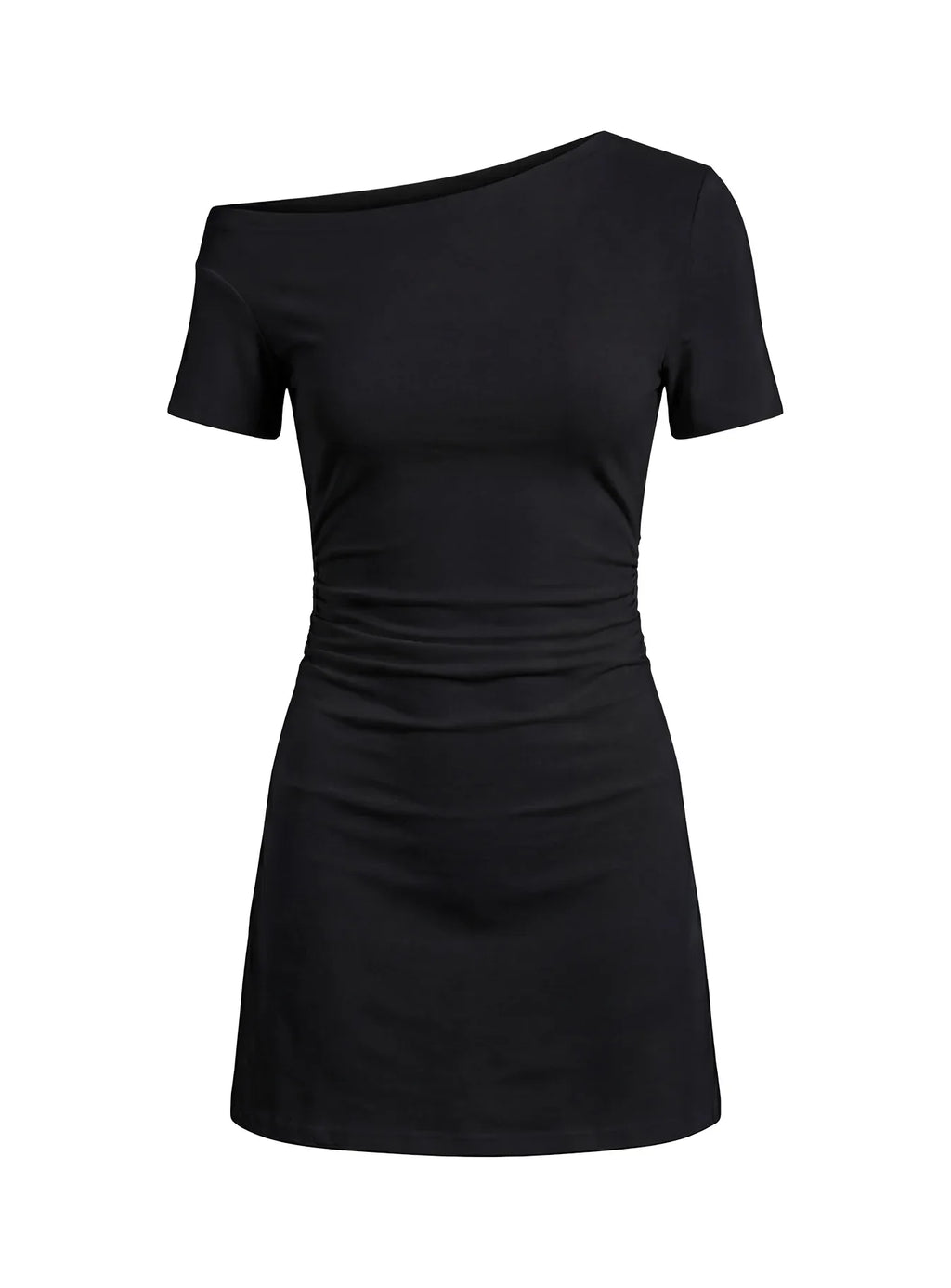 Avriana Off Shoulder T-Shirt Mini Dress Black