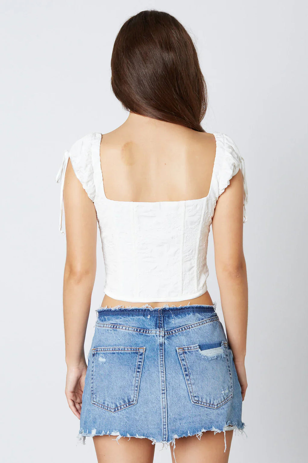 Jacquard Cap Sleeve Corset