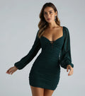 Glamorous Moves Glitter Long Sleeve Mini Dress