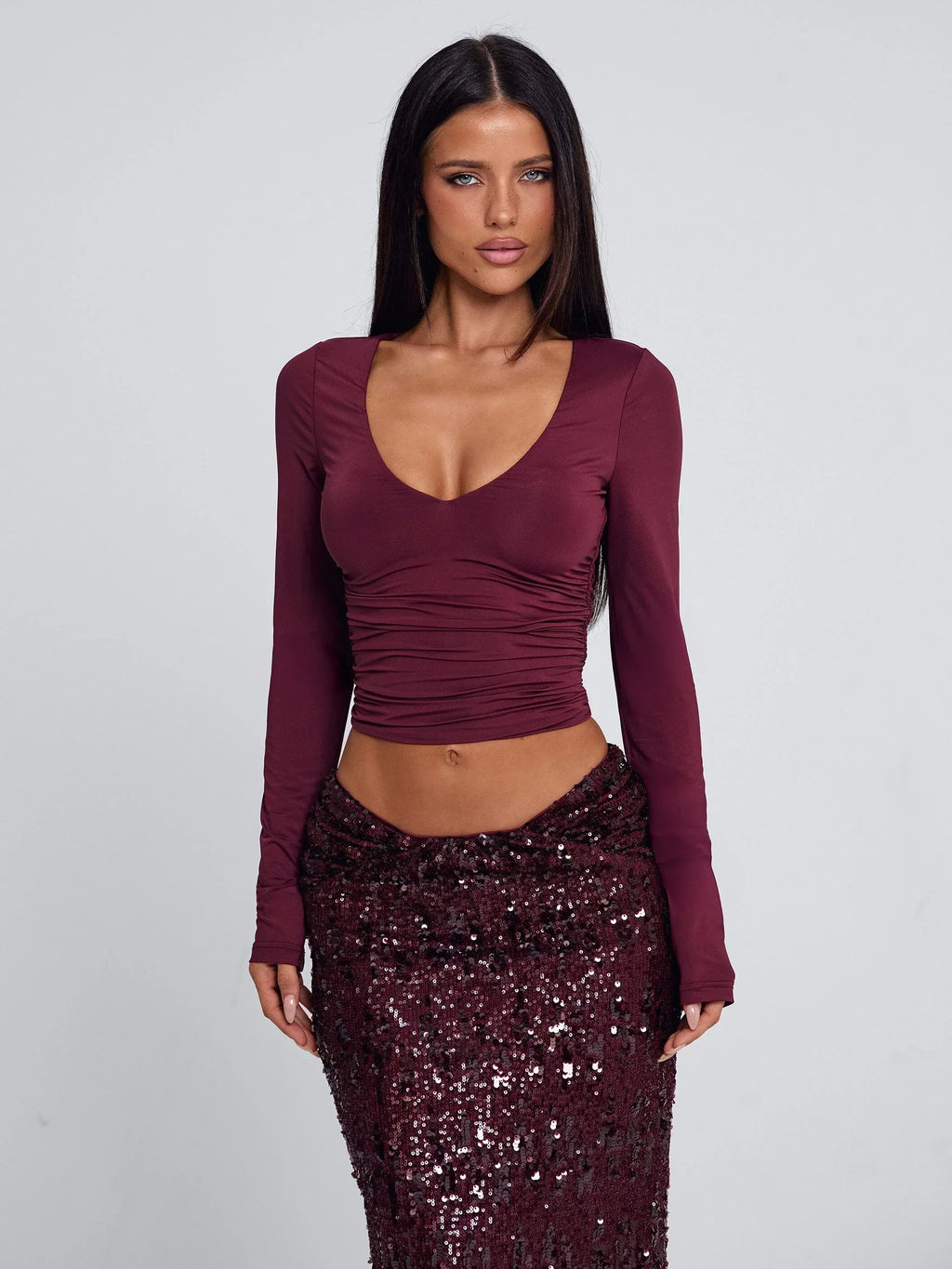 CAMHILLA TOP BURGUNDY
